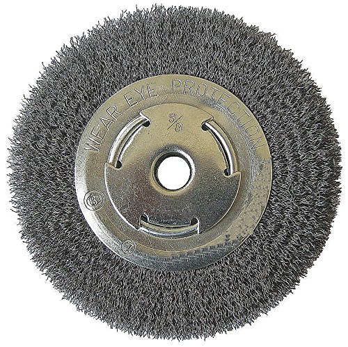 Westward 4ECY5 6-Inch Stainless Steel Wire Wheel with 0.0118 Wire - Perfect for Metal Cleaning, Rust Removal & Surface Preparation in Workshops & Industrial Applications