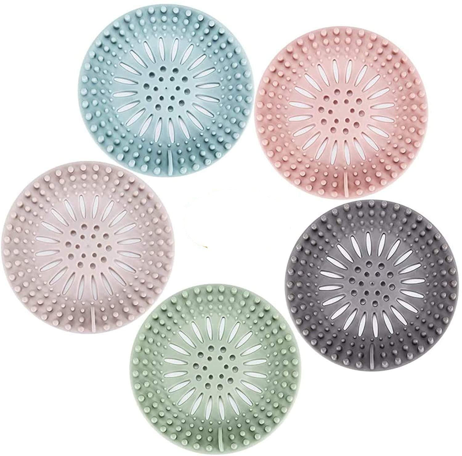 **Agabani Shower Drain Cover - Durable Silicone Hair Catcher & Sink Drain Stopper - Bathtub Hair Trap for Clog-Free Drains - Bathroom Cleaning Accessories (2-Pack) - Perfect for Showers, Sinks & Tubs**