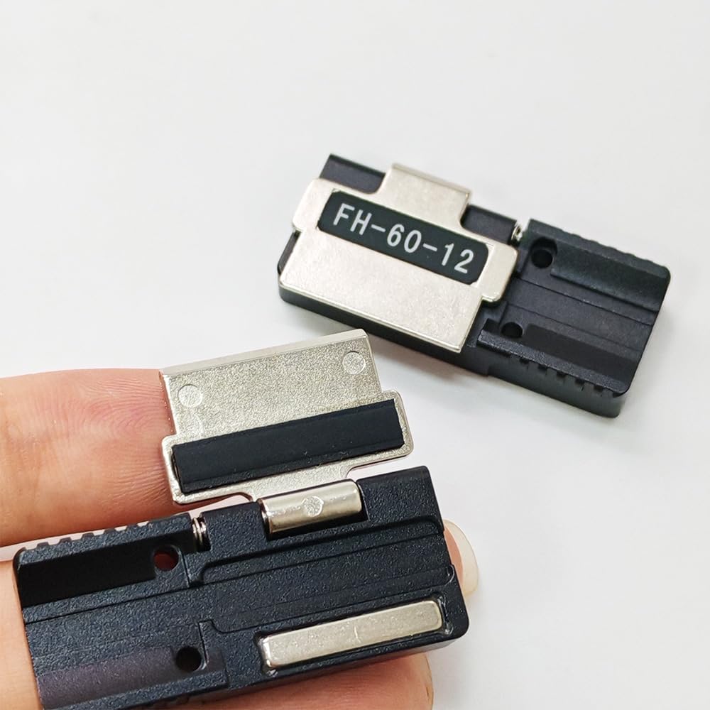 FH-60-12 Fiber Holder for FSM-50R/60R/70R/88R Fusion Splicer - 12 Core Ribbon Fiber Optic Plate (1 Pair) - Compatible with Fujikura Splicers for Fiber Optic Cable Repair & Network Installation