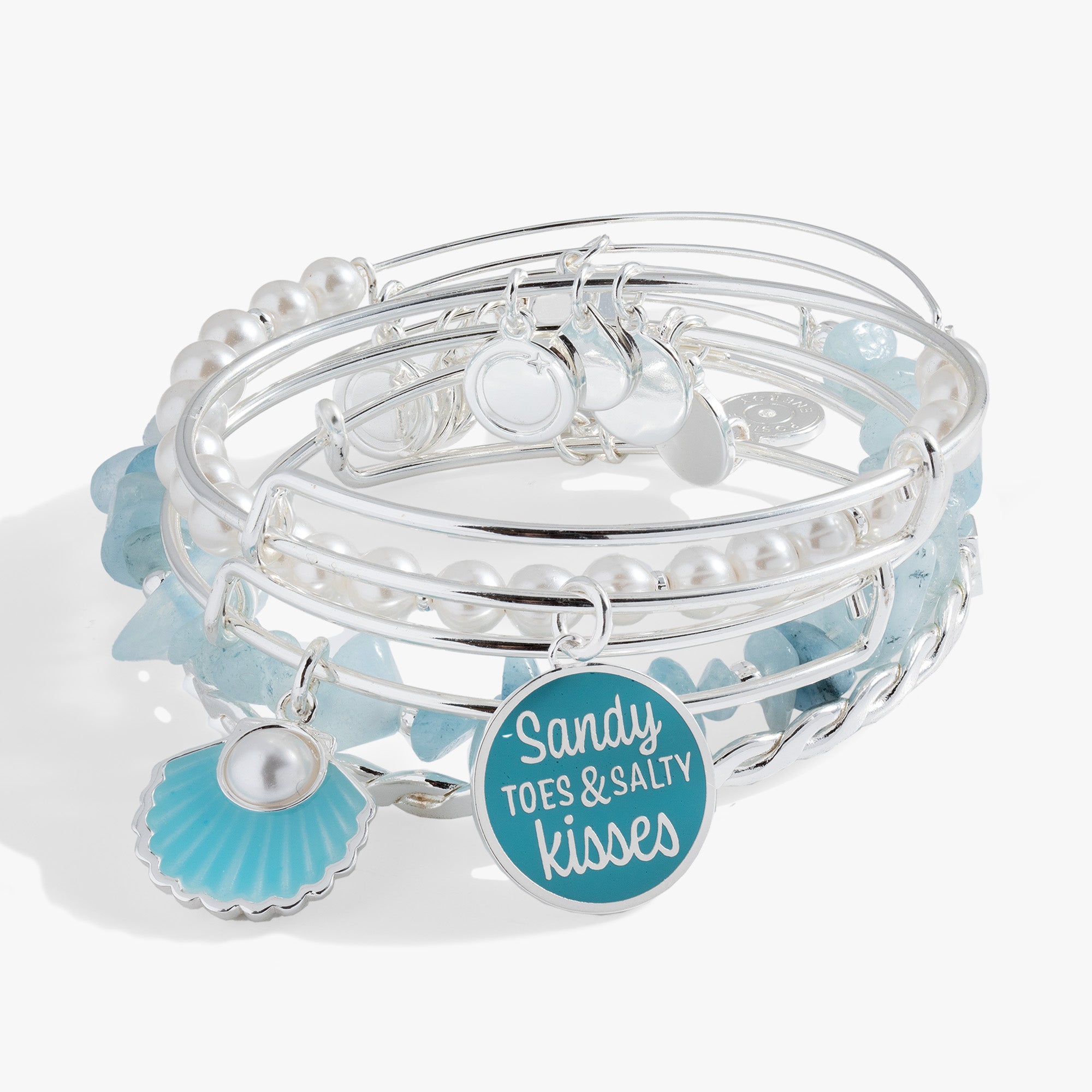 5-Piece Beach Bangle Set - Trendy Stackable Bracelets for Women - Perfect for Vacation, Summer Outfits & Boho Style Accessories
