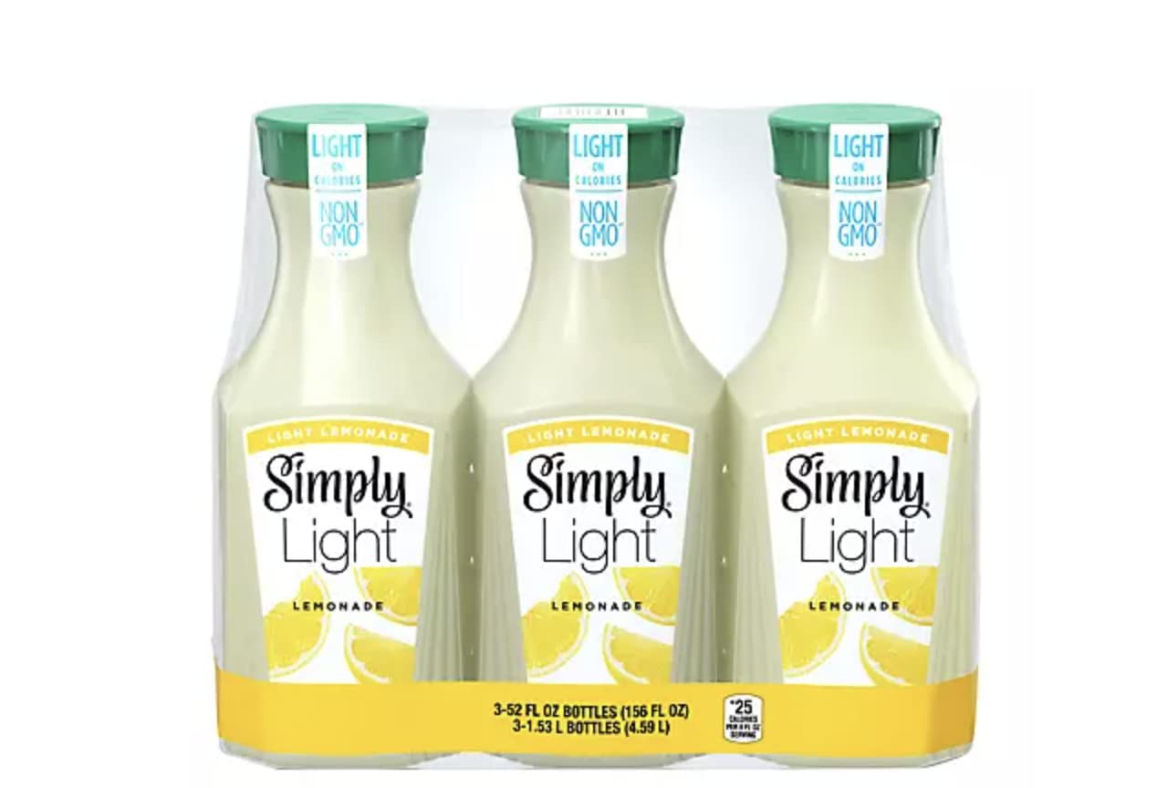 Light Lemonade Simply - 3 Pack (156 Fl Oz Total) | Refreshing & Low-Calorie Drink for Summer Picnics, BBQs & Parties