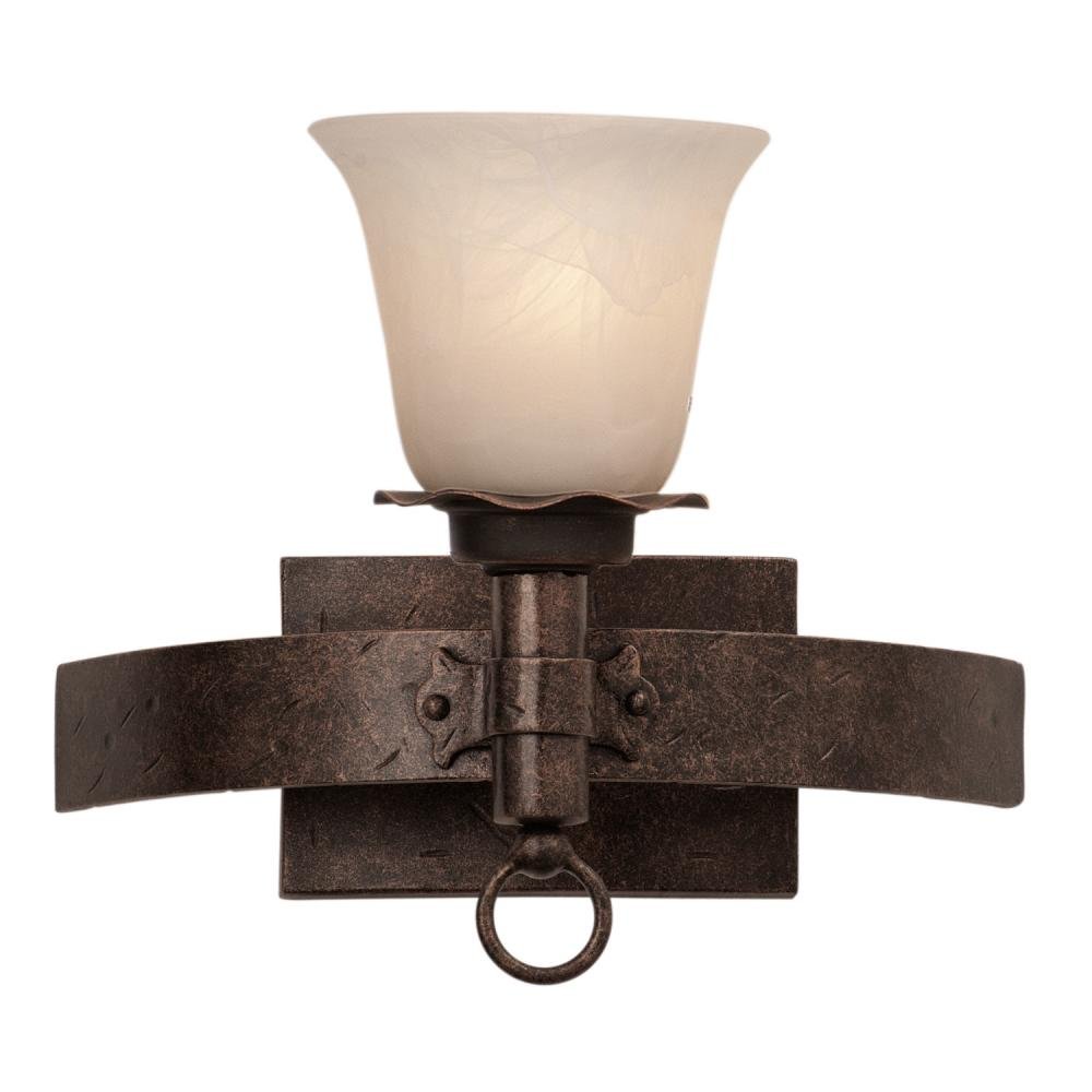 Kalco 4201AC/1219 Transitional Single Light Bathroom Vanity Light - Americana Collection Antique Copper Finish for Vintage Style Bathroom Decor