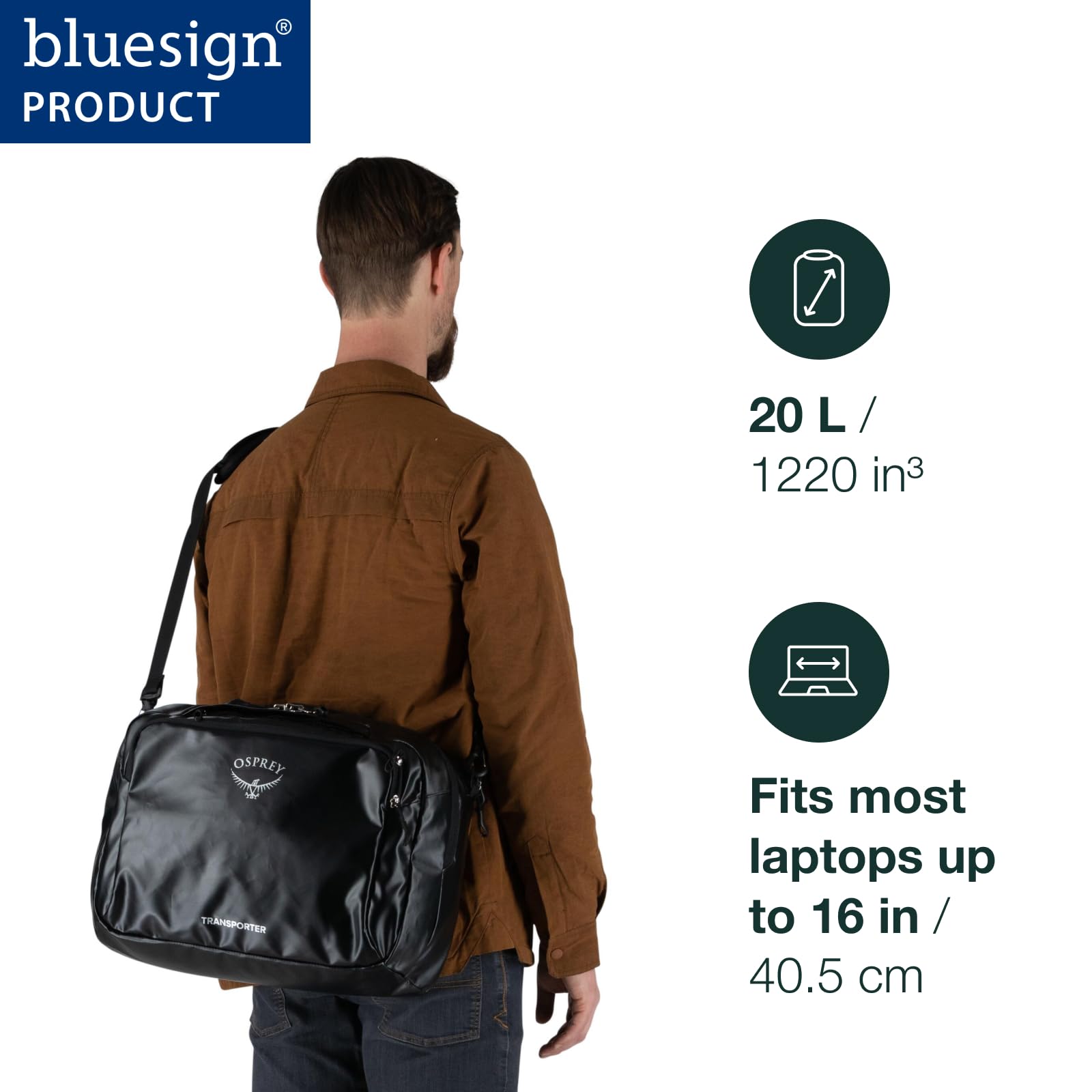 Osprey Unisex-Adult Transporter Carry-On Duffel Bag - Lightweight Travel Duffel for Airplane, Gym & Weekend Trips | Water-Resistant & Durable Luggage