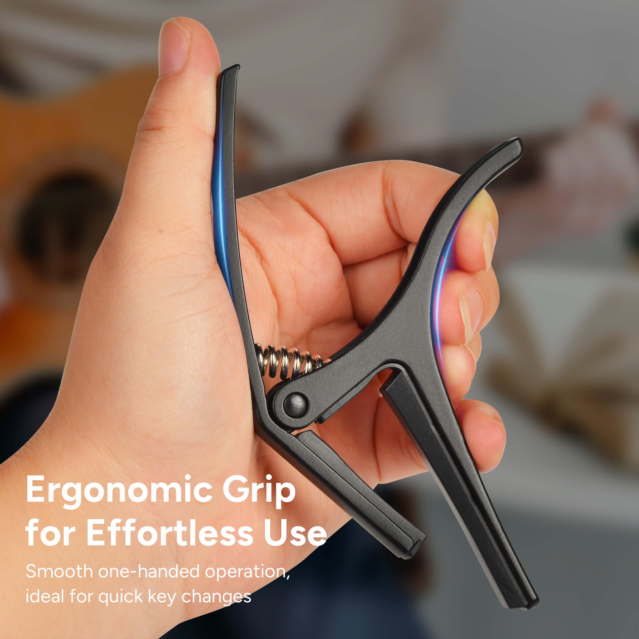 AMUMU PitchMate Guitar Capo with Bridge Pin Puller - Universal Fit for Electric & Acoustic Guitars | Secure Grip, Compact Design | Perfect for Live Performances & Studio Recording