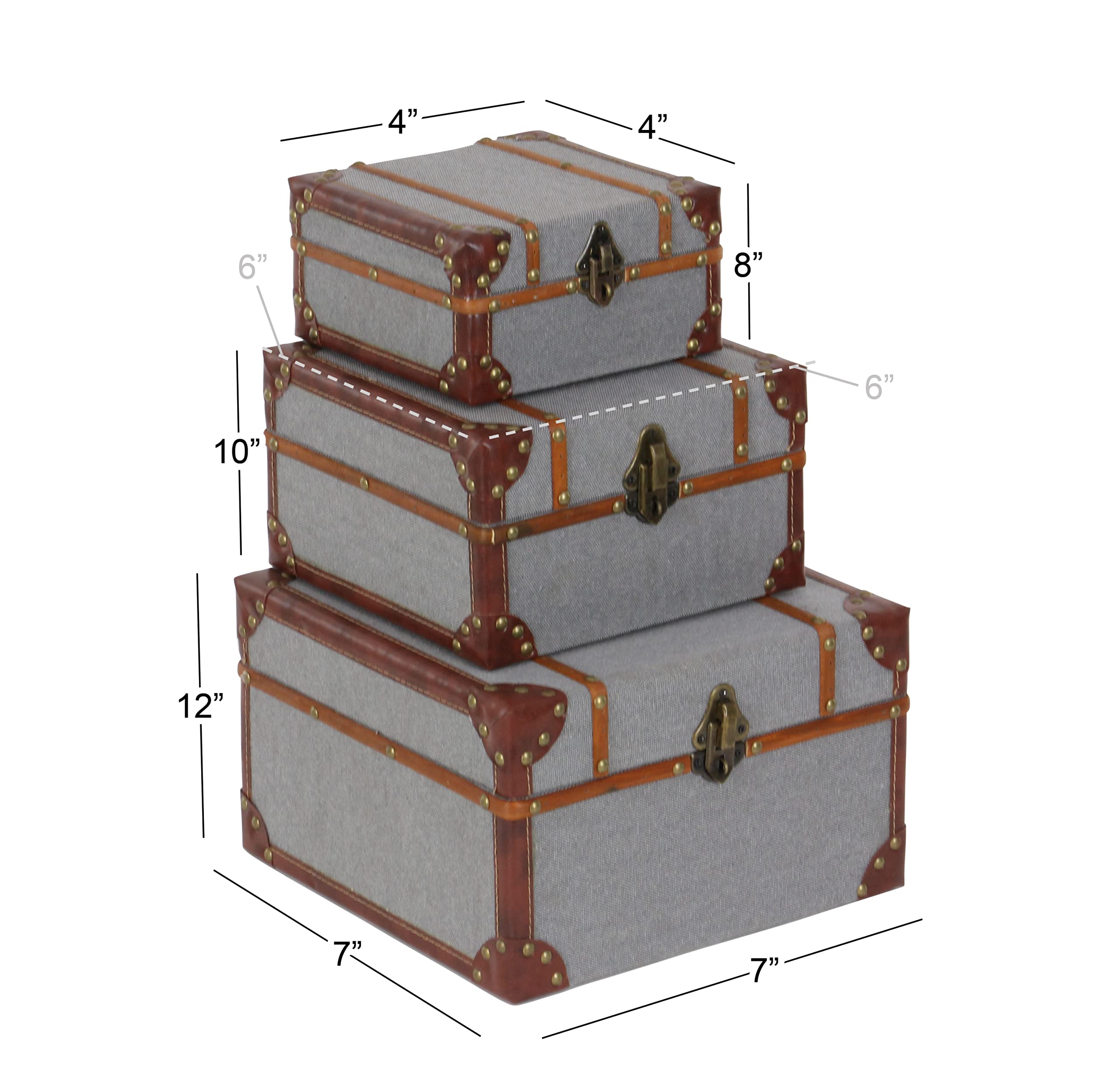 Deco 79 Wooden Decorative Storage Box Set of 3 - 8