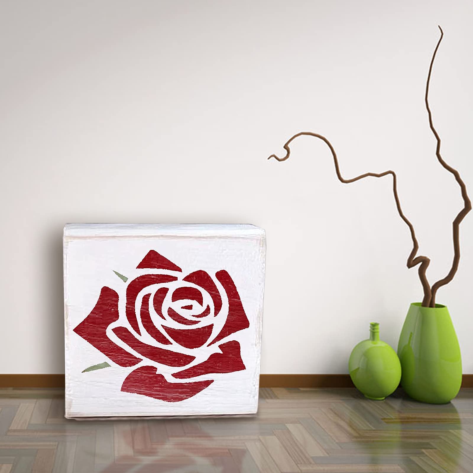 Rose Paint Stencil for Walls & Furniture - Reusable DIY Decorative Stencil with Floral Rose Pattern - Perfect for Home Decor, Craft Projects, and Wedding Decorations