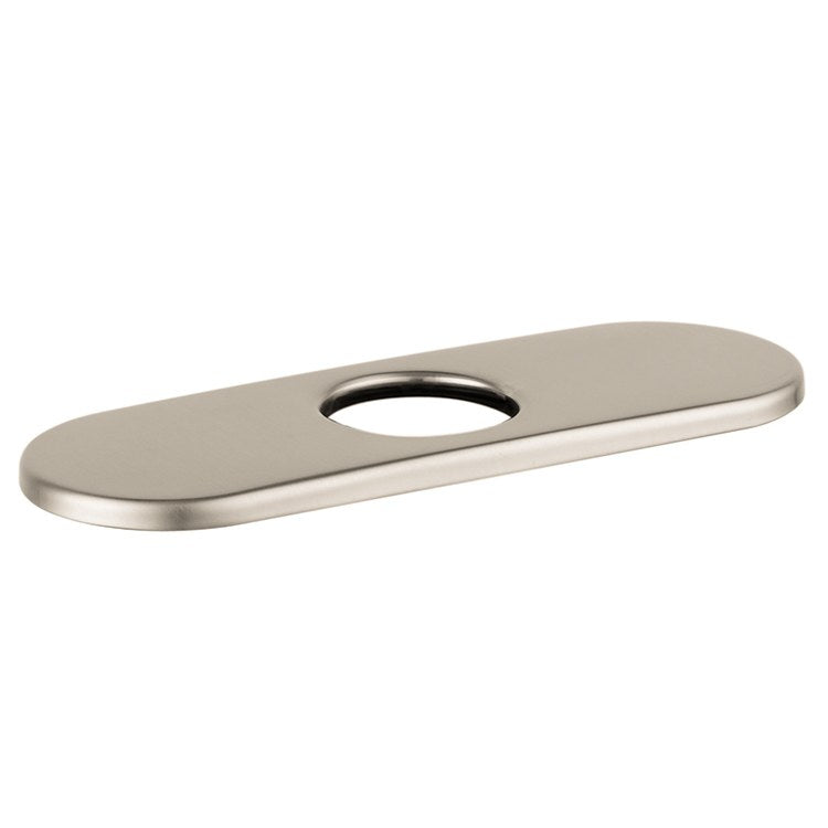 6 1/2 Inch Single Hole Faucet Base Plate - Stainless Steel Sink Deck Plate for Bathroom & Kitchen Faucet Installation - Perfect for Modern Vanity Sinks and Countertops