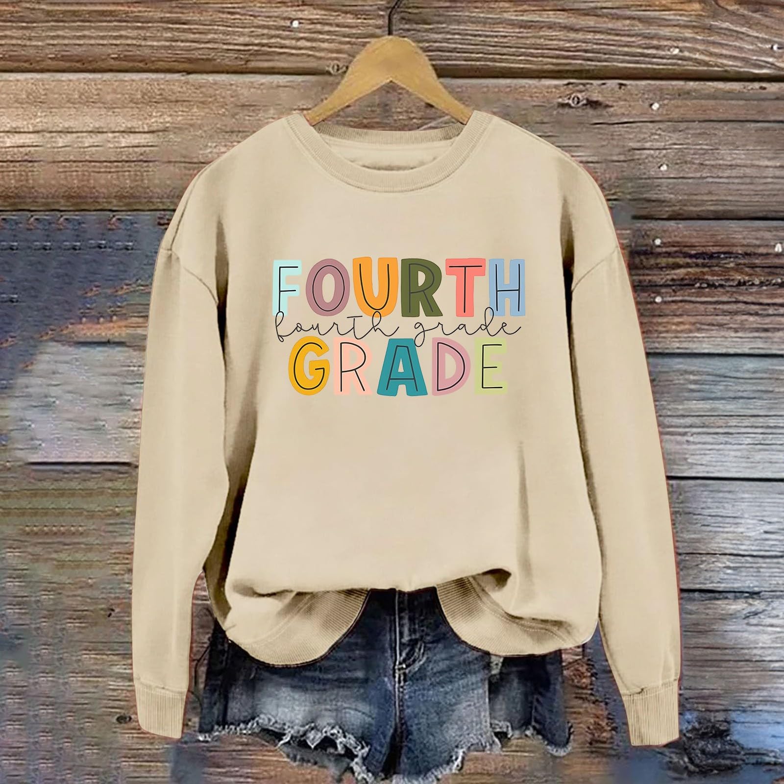 2024 Women's Teacher Sweatshirts - First Day of School Pullover with Print Design | Comfortable Back to School Outfit for Educators | Perfect for Classroom, Teacher Appreciation & Casual Wear