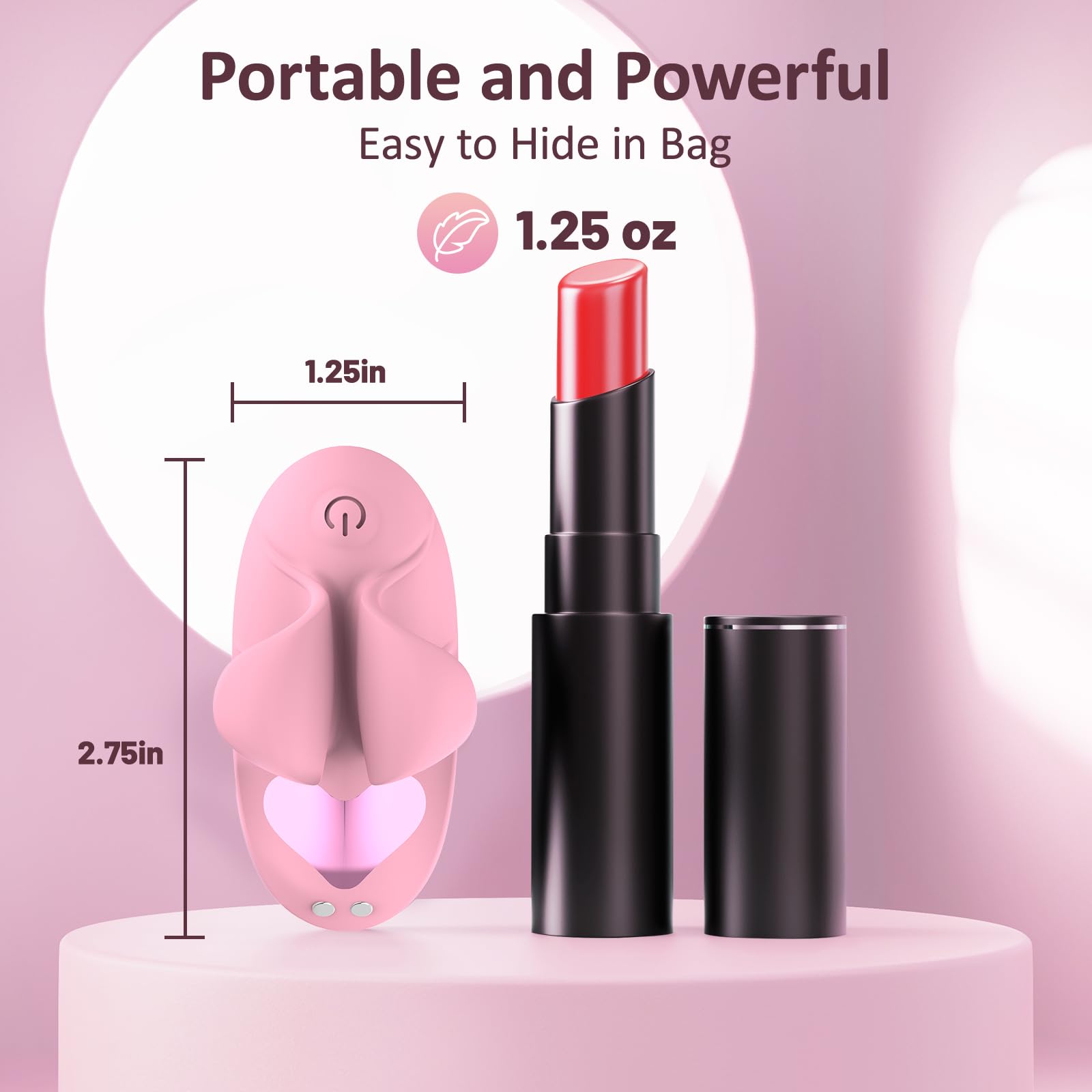 Mini Vibrator for Women - 9 Vibration Modes Silicone Clitoral Stimulator, Rechargeable Finger Vibrator for Couples - Perfect for Clitoris & Nipple Stimulation - Enhance Intimacy & Pleasure in Bedroom Play