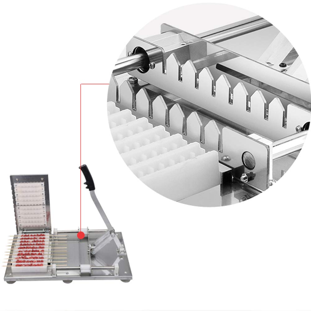 TBVECHI Manual Meat Skewer Machine - Kebab Maker for Lamb, Beef & Chicken - BBQ Bamboo Skewer & Satay String Making Tool for Home Cooking, Party Grilling & Outdoor Camping