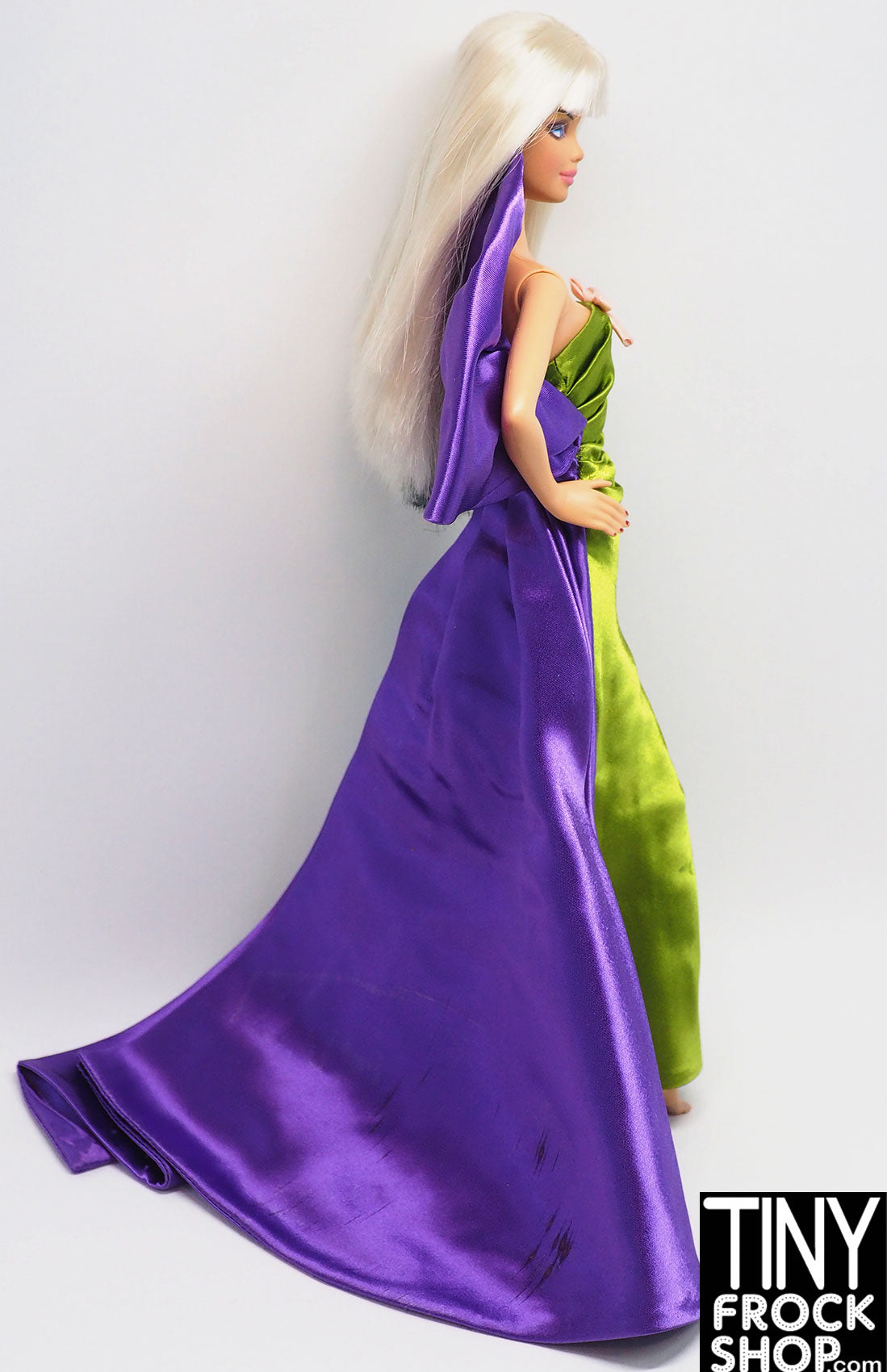 12-Inch Fashion Doll with Green & Purple Dress - Perfect for Collectors, Kids Play & Gift Giving