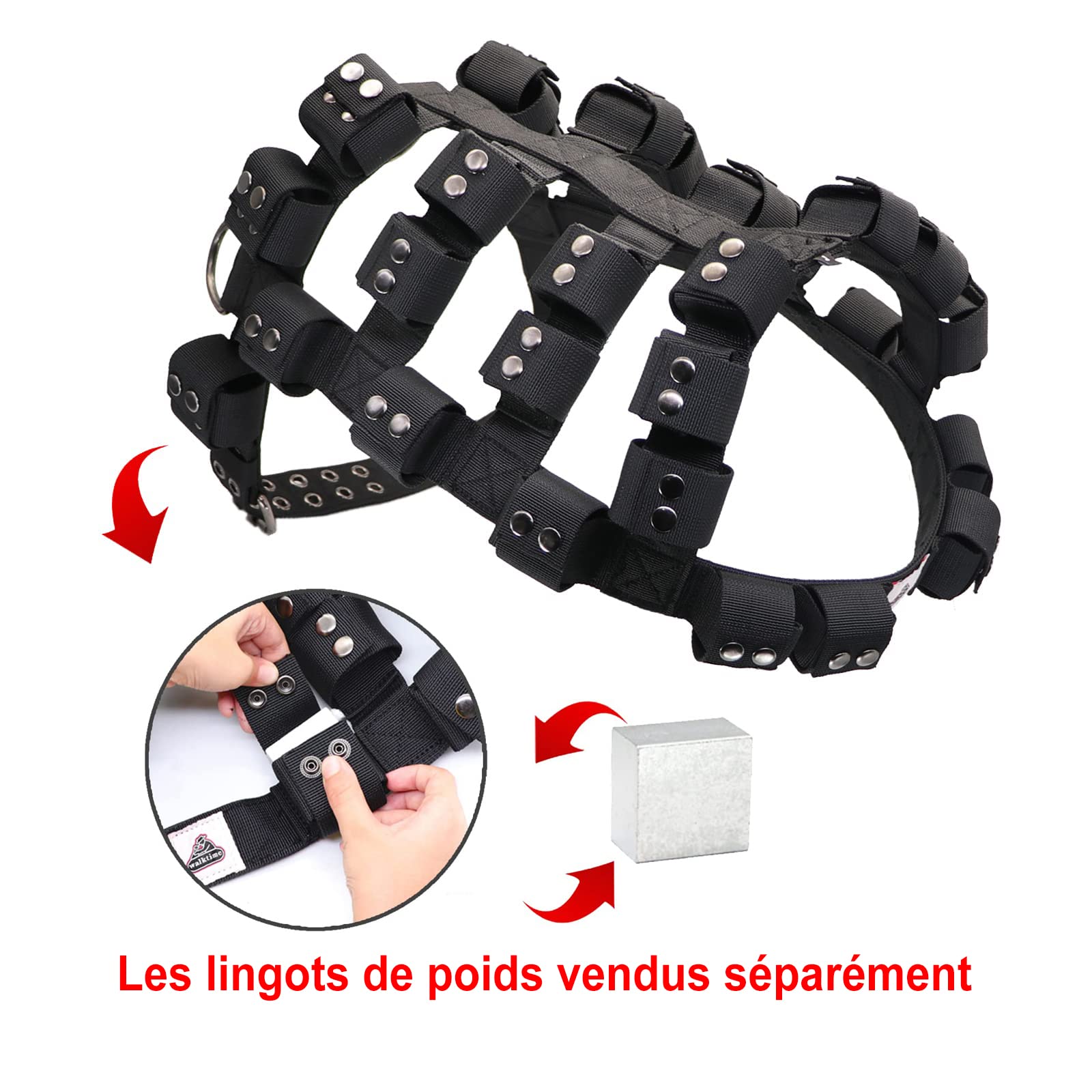 Adjustable Weighted Dog Vest Harness for Small, Medium & Large Dogs - No Pull Tactical Harness with Pockets for Pit Bulls | Weight Loss, Exercise & Muscle Training | Perfect for Walking, Hiking & Outdoor Adventures