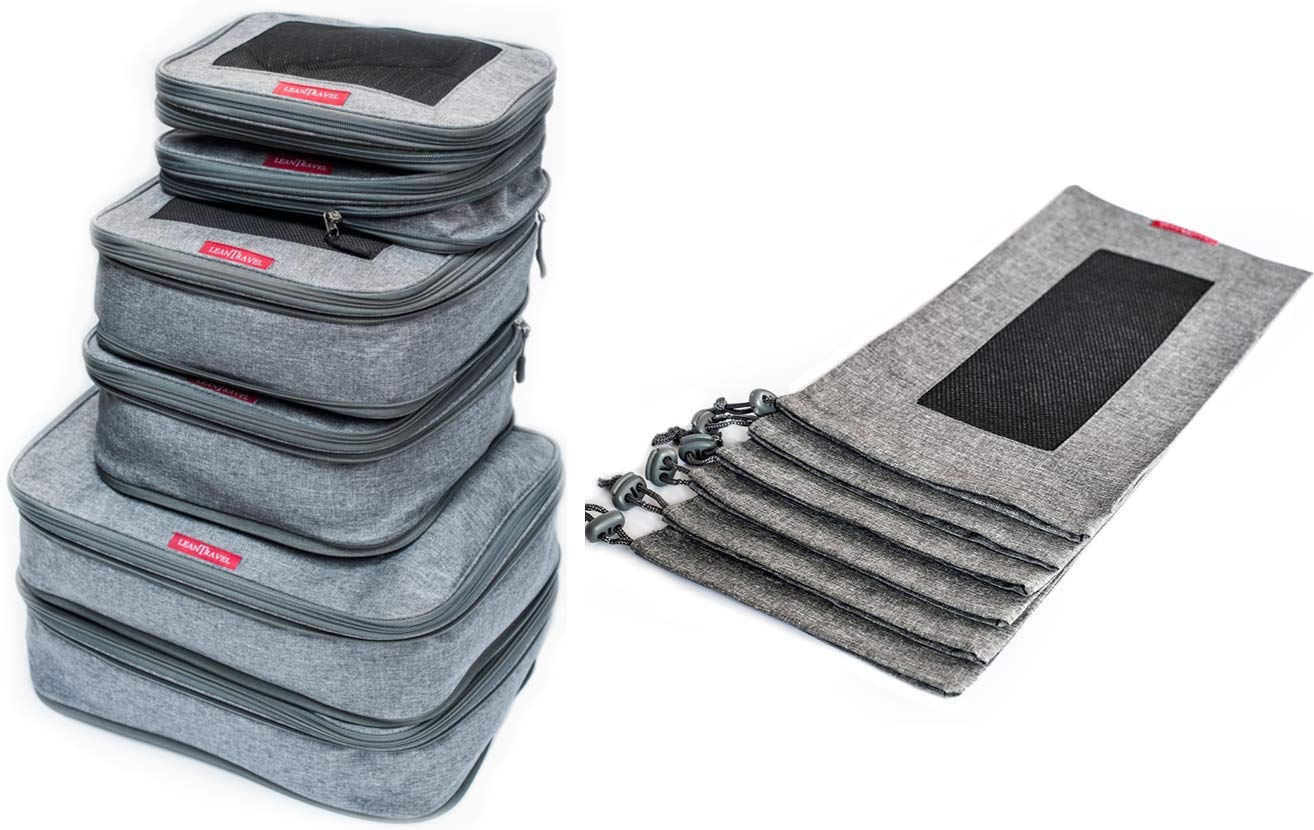 Lightweight Travel Bundle: 6-Piece Compression Packing Cubes & 6 Shoe Bags for Organized Luggage – Perfect for Business Trips, Vacations & Weekend Getaways