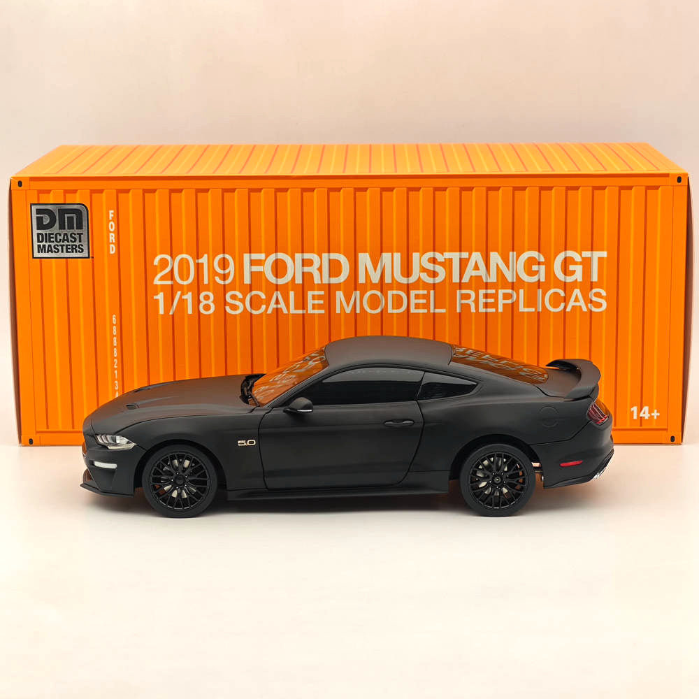 1/18 Scale Diecast Model Car - 2019 Ford Mustang GT Matte Black RHD - Highly Detailed Collectible Miniature for Display & Hobby Enthusiasts | Perfect for Office Decor, Car Shows & Gift Giving