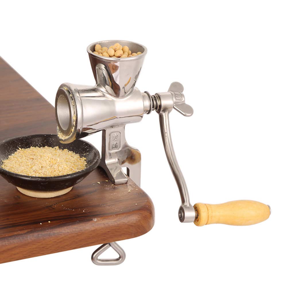 Premium 304 Stainless Steel Manual Grain Grinder - Hand Crank Mill for Corn, Wheat, Nuts & Spices | Perfect for Home Baking, Camping & Emergency Food Prep