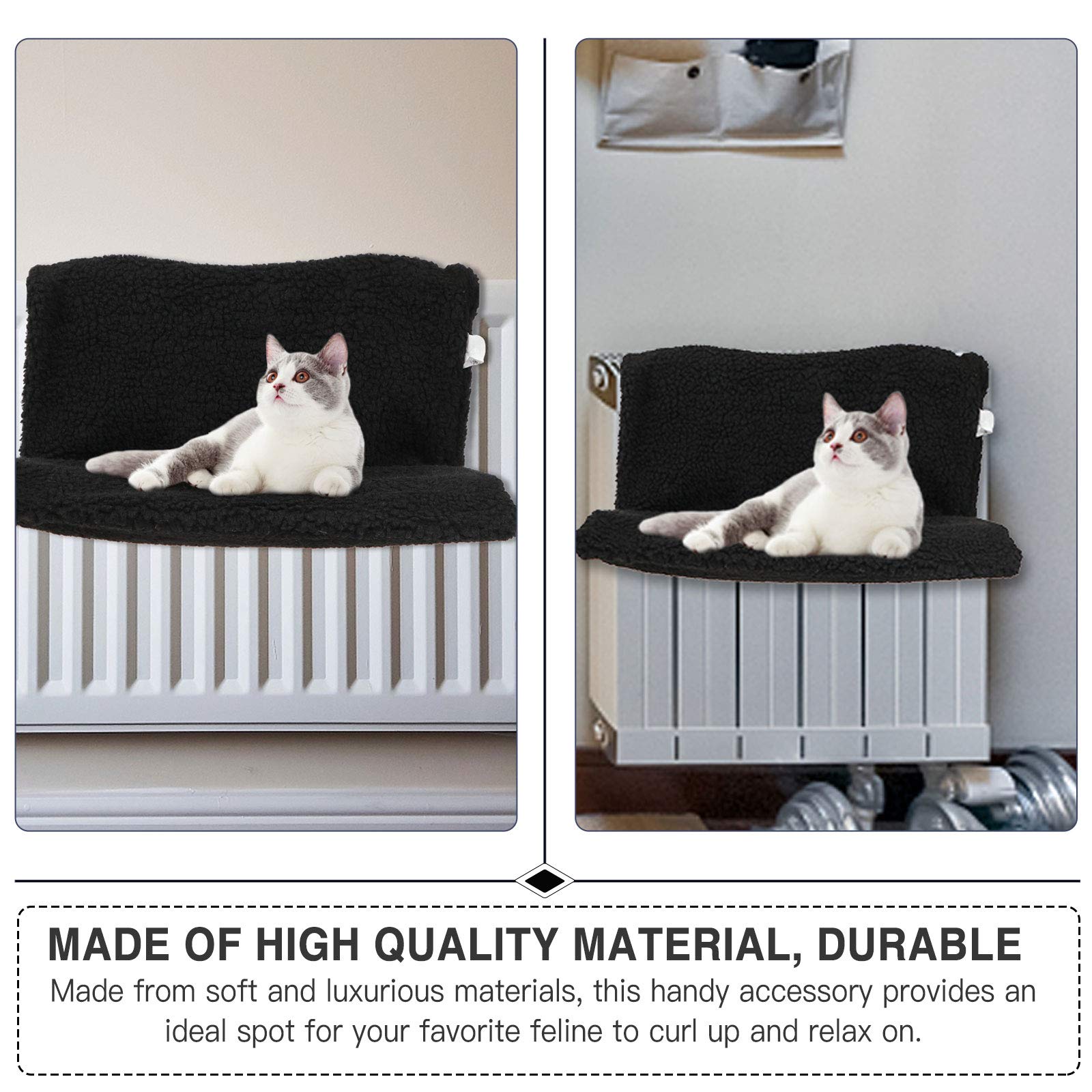 ULTECHNOVO Heated Cat Hammock Bed - Plush Small Pet Hanging Cage, Radiator Mat for Cats & Small Animals - Cozy Window Perch with Embroidered Polyester Fabric - Perfect for Winter Warmth & Relaxation
