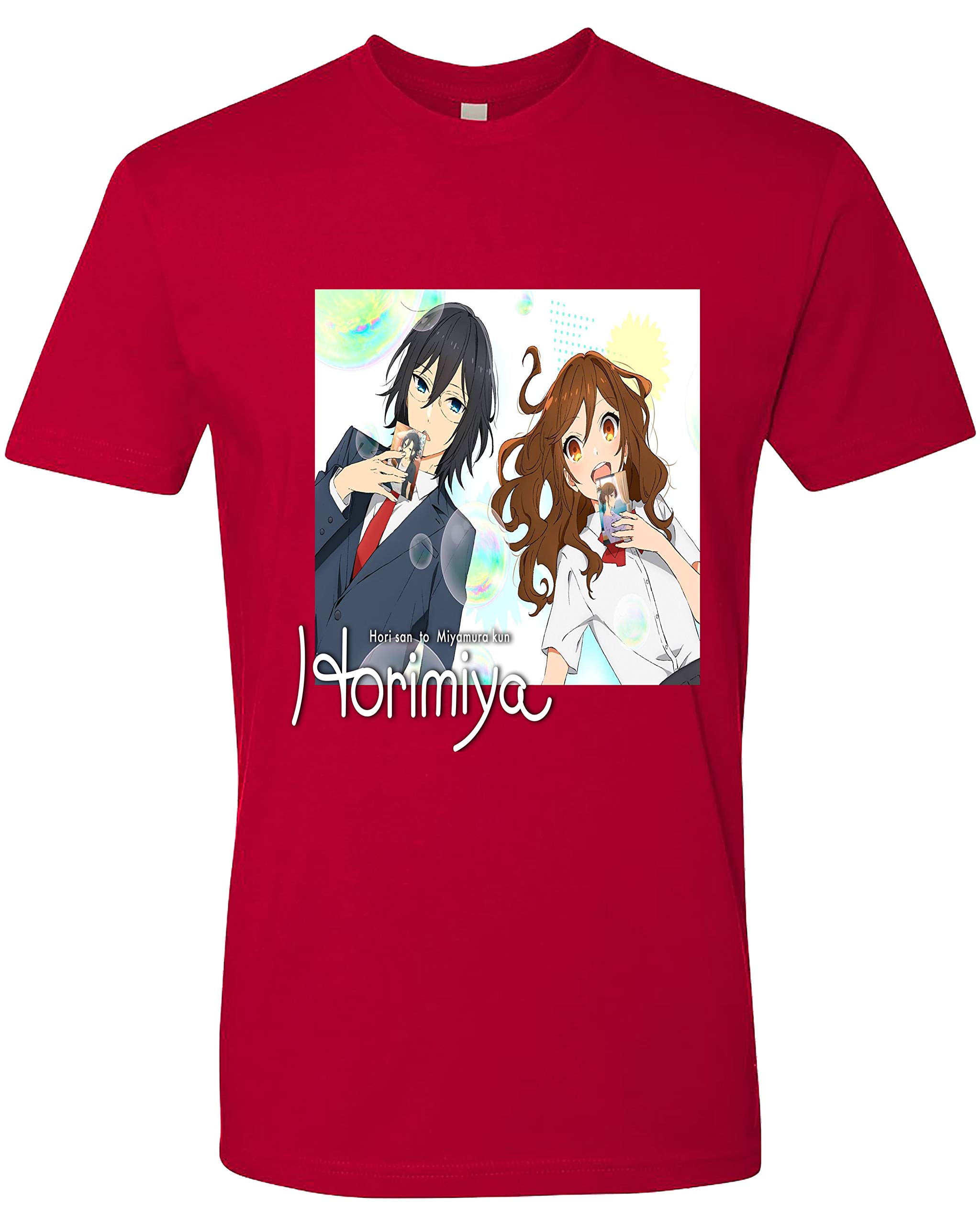 Brand3 Horimiya Anime T-Shirt - Unisex Adult Manga Graphic Tee - Red Casual Cotton Shirt for Anime Fans, Cosplay, and Everyday Wear