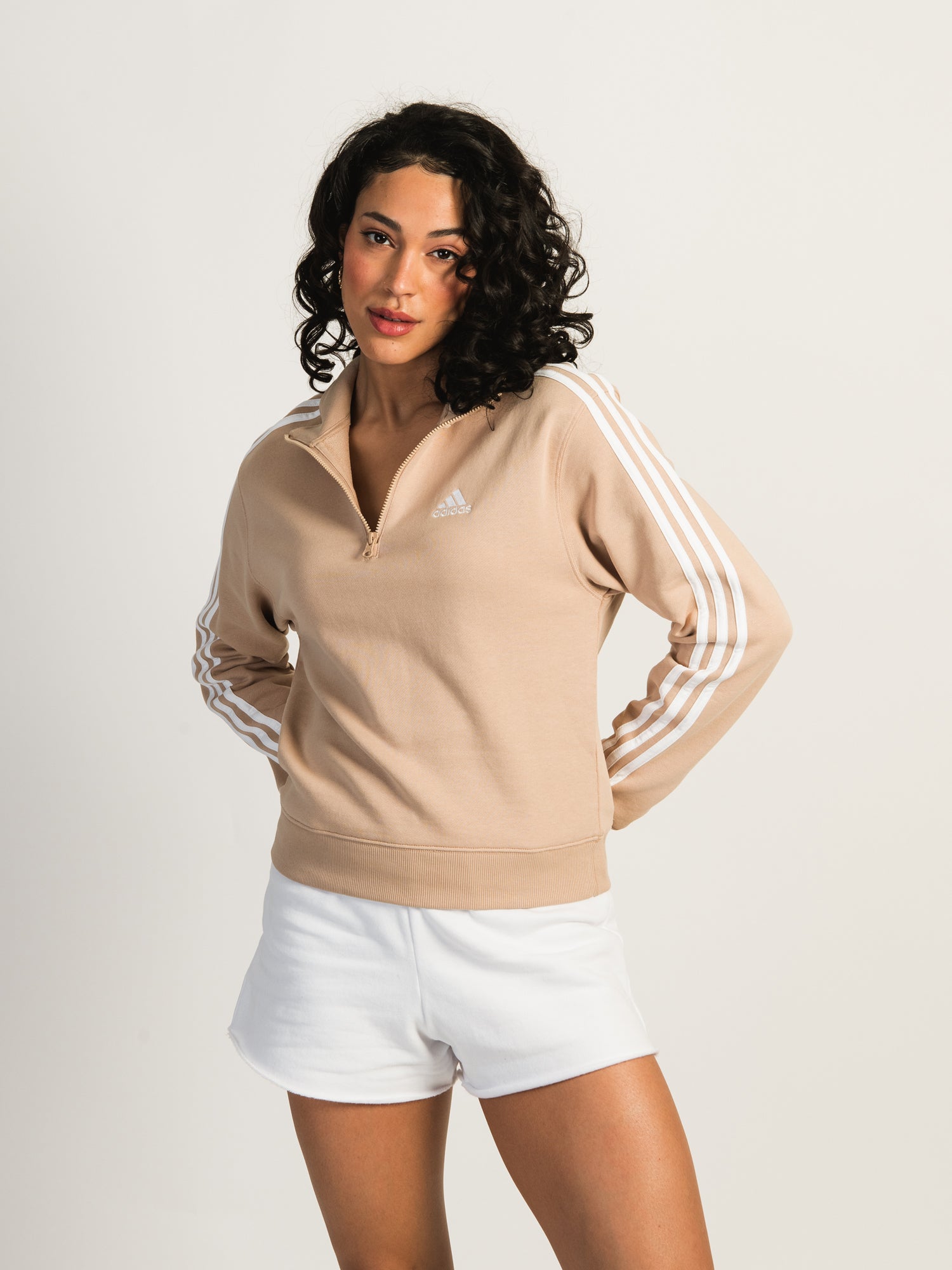 Adidas 3 Stripes Quarter Zip Sweater for Men - Comfortable Pullover Fleece Hoodie for Running, Gym & Casual Wear