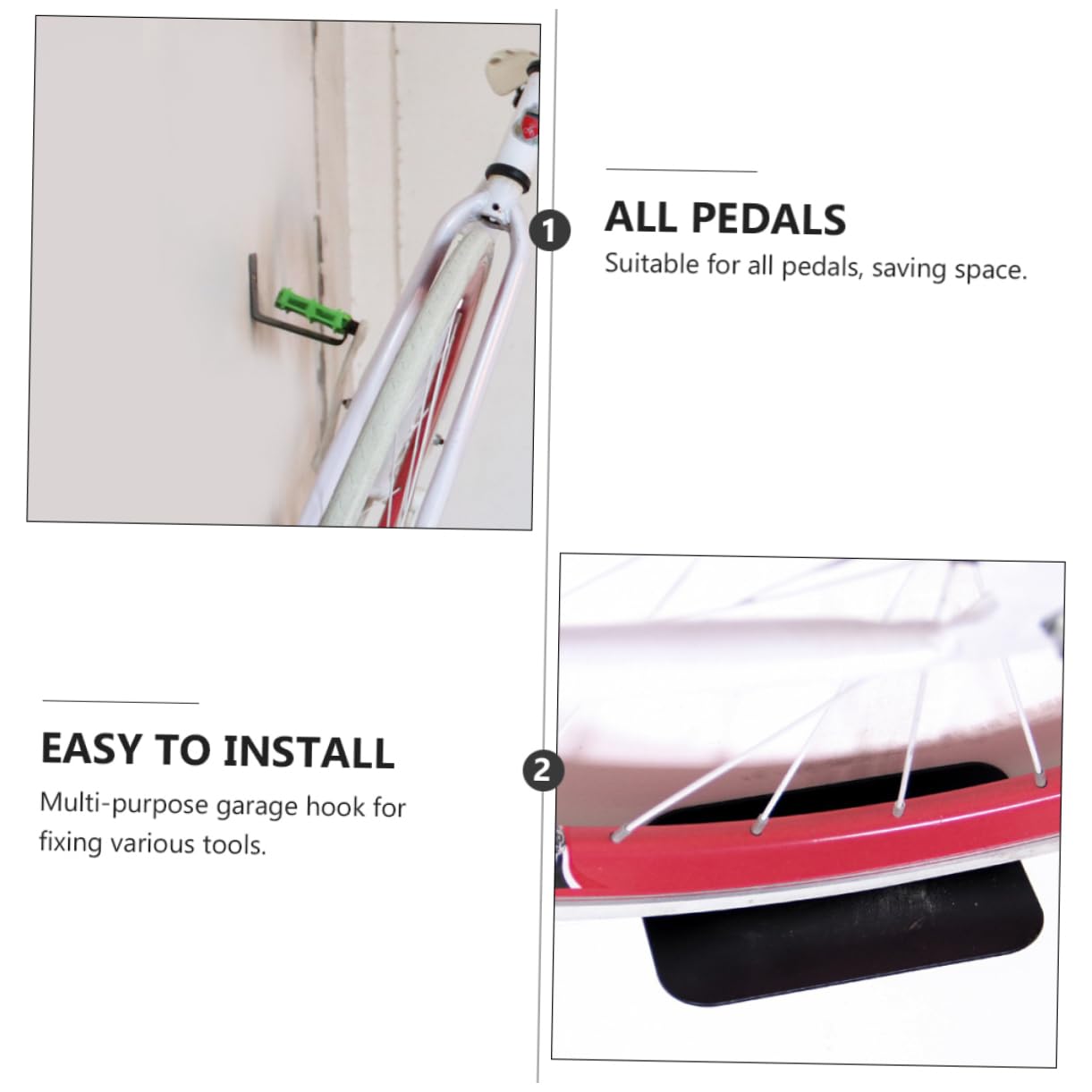 BCOATH Heavy Duty Bike Wall Mount Rack - Space Saving Bike Hanger for Garage Storage | Secure Bicycle Organizer for Indoor & Outdoor Use