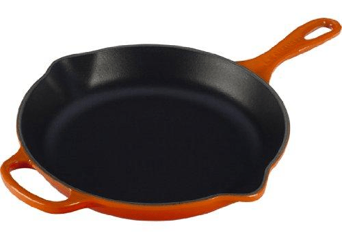 Le Creuset 10-Inch Cast Iron Skillet - Premium Enameled Cookware for Searing, Baking & Frying - Perfect for Stovetop, Oven & Outdoor Cooking