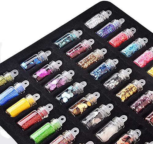 48 Colors Holographic Chunky Glitter for Nails, Body & Hair | Chunky Glitter Powder for Festive Makeup, Eyeshadow, Crafts & DIY | Perfect for Halloween, Christmas, Parties & Nail Art Designs