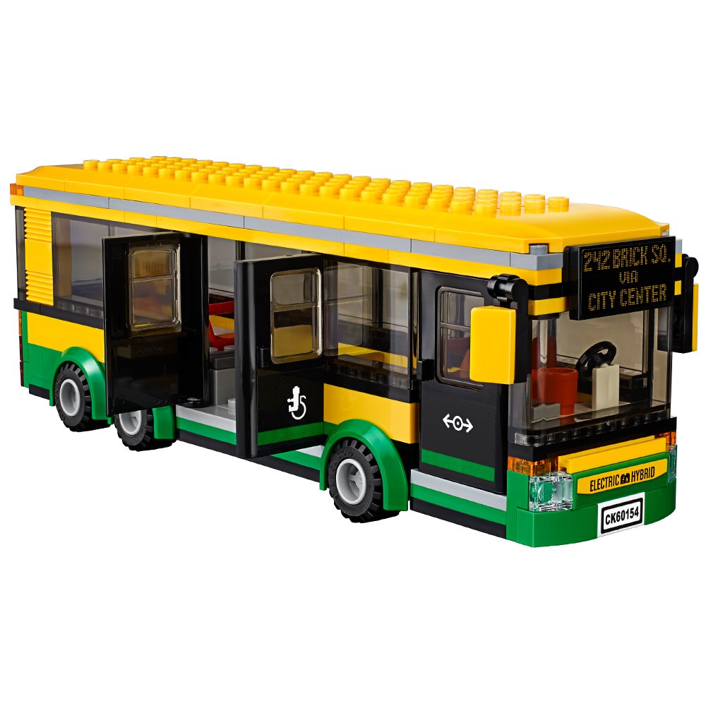LEGO City Town Bus Station 60154 Building Kit (337 Pieces) - Creative Play Set for Kids, Perfect for City-Themed Role Play and Collectors