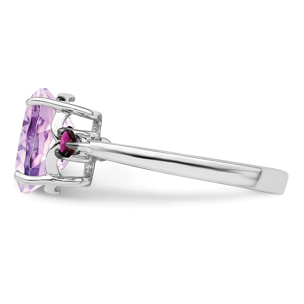 925 Sterling Silver Pink Quartz & Rhodolite Garnet Ring for Women | Elegant Fine Jewelry Gift for Her | Perfect for Anniversaries, Birthdays & Special Occasions