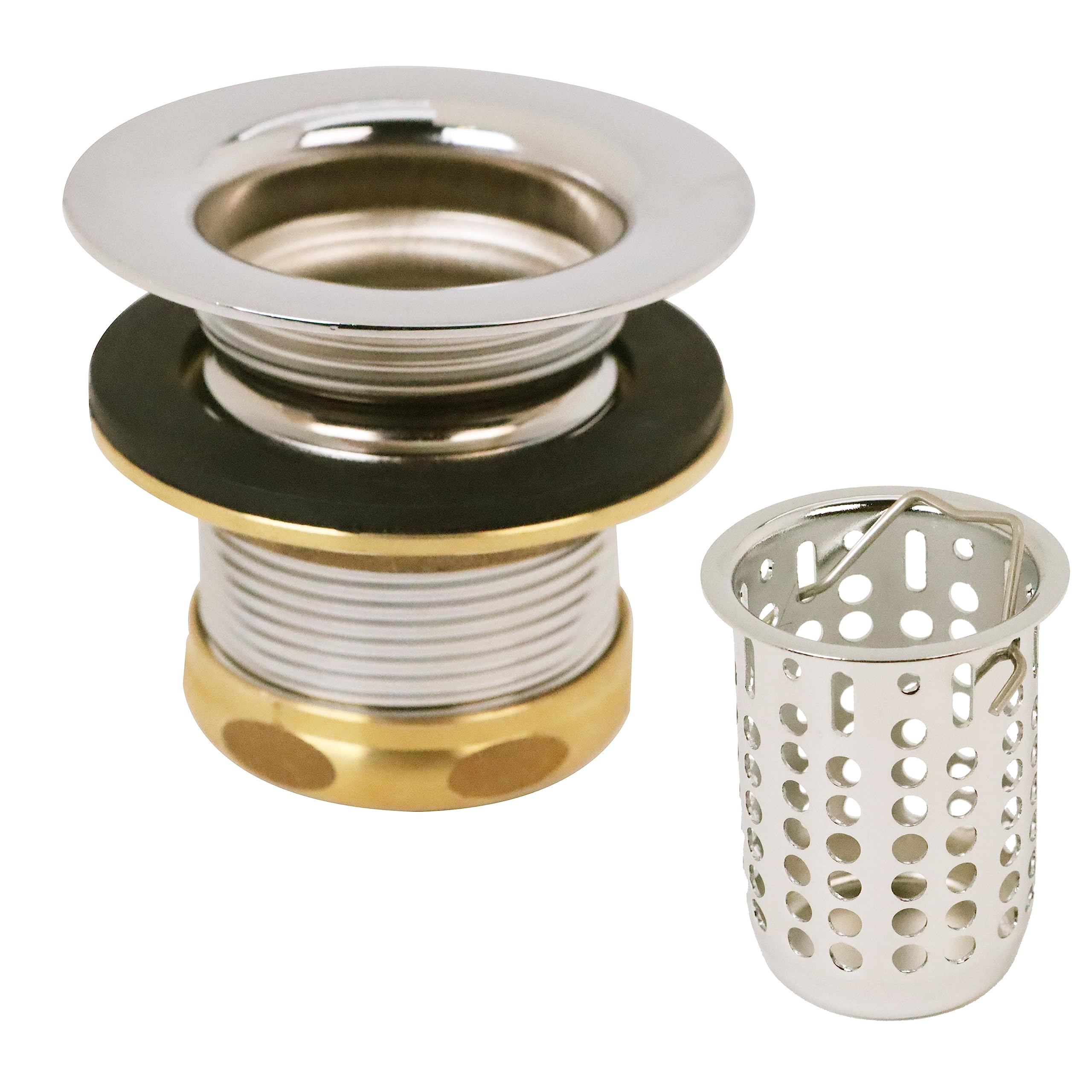 Westbrass Junior Basket Style Bar Sink Strainer - Polished Nickel Finish (D218-05) - Perfect for Kitchen, Bar, and RV Sinks