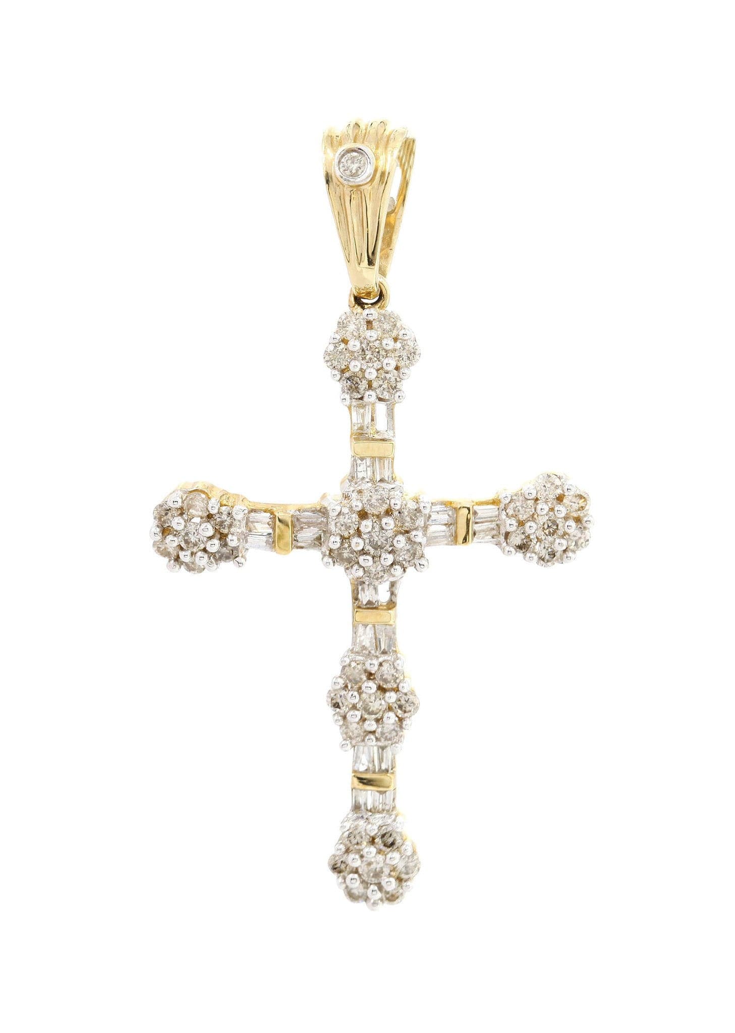 0.87 Carat Diamond Cross Pendant Necklace - 2.92 Grams | 14K White Gold Religious Jewelry for Women | Perfect for Baptism, Confirmation & Everyday Wear