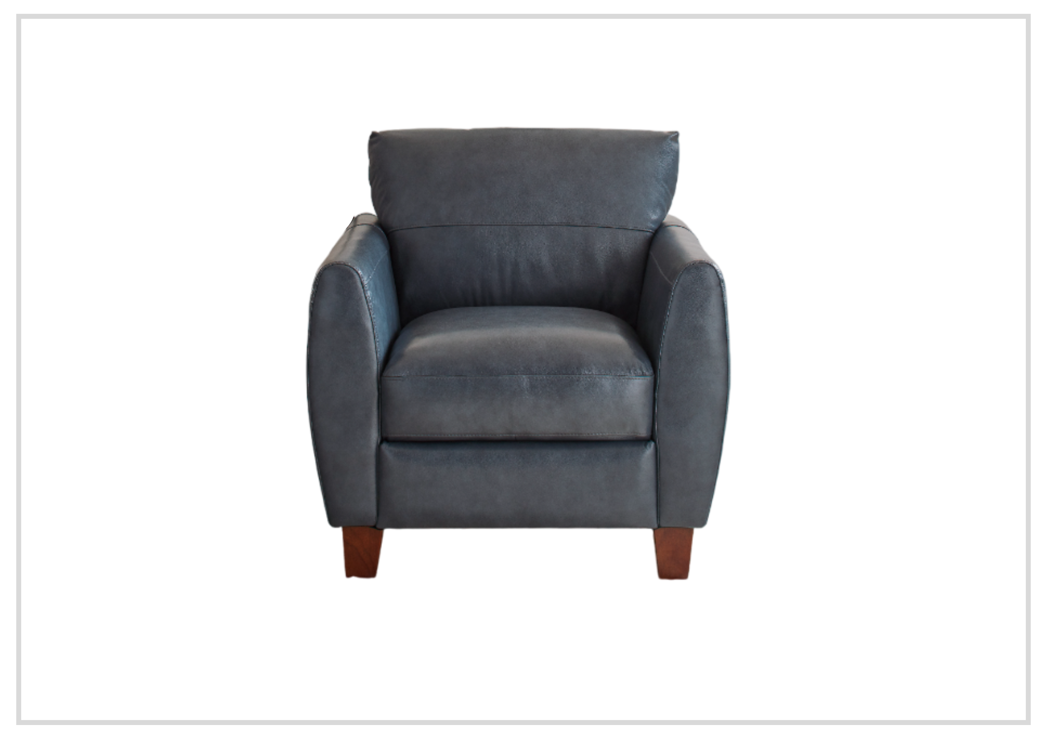 Gio Italia Home Tirano Genuine Leather Chair in Bluish Gray - Premium Office & Living Room Seating for Modern Homes