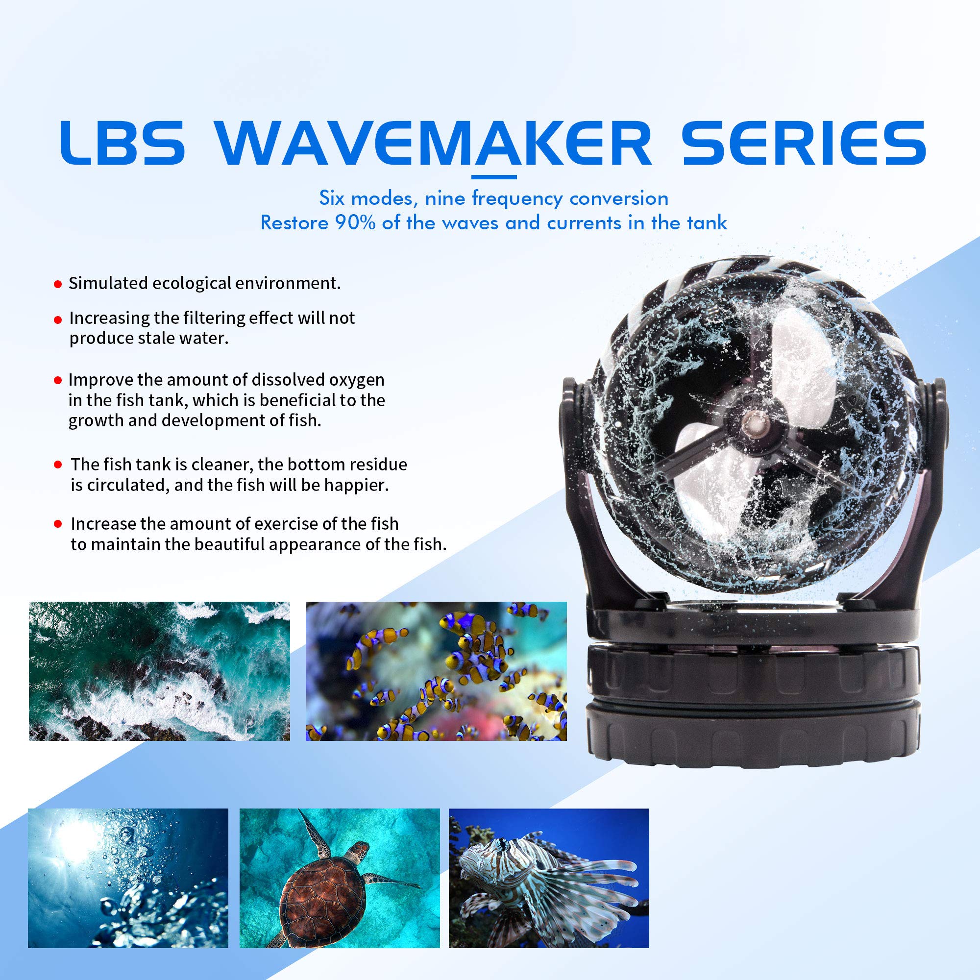 1600 GPH Wave Maker Pump - 24V DC Quiet Aquarium Circulation Pump for Marine Coral Reef Tanks | Eco-Friendly, Energy Efficient Water Flow for Saltwater & Freshwater Aquariums - Perfect for Reef Tanks, Fish Tanks & Aquatic Ecosystems