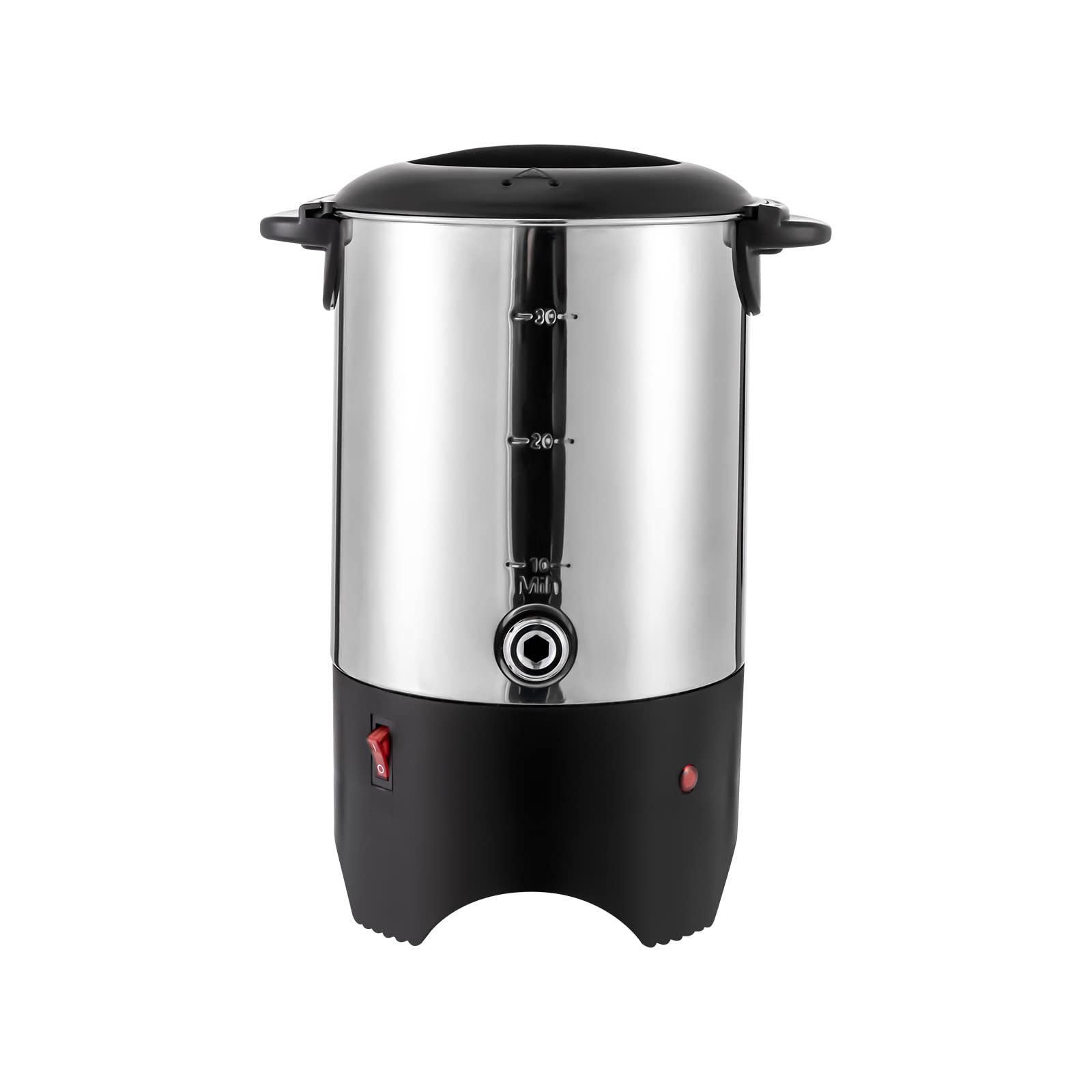 Commercial Coffee Maker 30 Cup (5.8OZ) Stainless Steel Large Coffee Dispenser - 1000W 110V Electric Coffee Percolator with Detachable Power Cord - Fast Brewing Hot Water Urn for Offices, Restaurants & Catering Events (Silver)