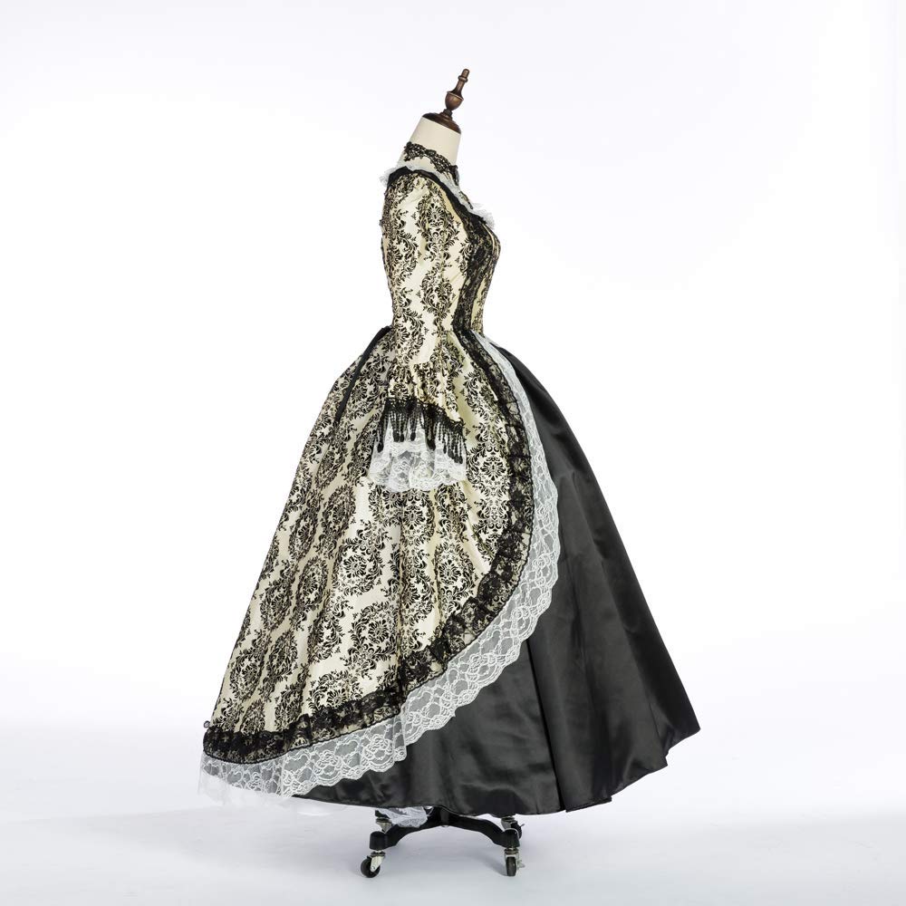 Victorian Rococo Dress for Women - Elegant Maiden Costume & Masquerade Ball Gown (XS, Beige) | Perfect for Renaissance Fairs, Cosplay, and Themed Parties