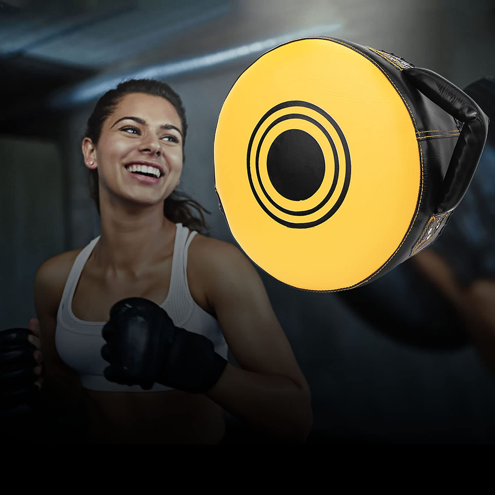 Boxing Punch Shield - Focus & Strength Training Kickboxing Round Pad for Target Practice | Durable Punching Equipment (Yellow) | Perfect for MMA, Muay Thai & Home Workouts