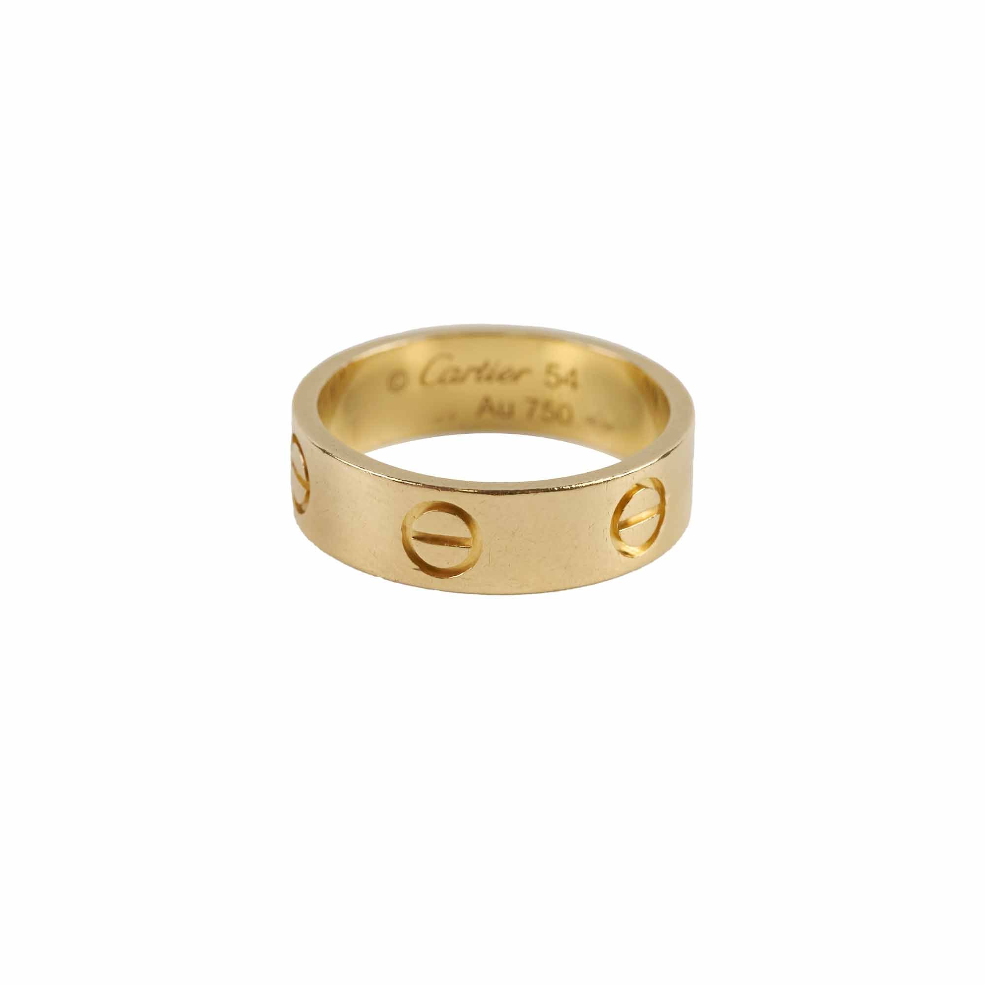 Cartier Love Ring 18K Yellow Gold Size 54 - Luxury Wedding Band for Women & Men, Perfect for Anniversaries & Romantic Gifts