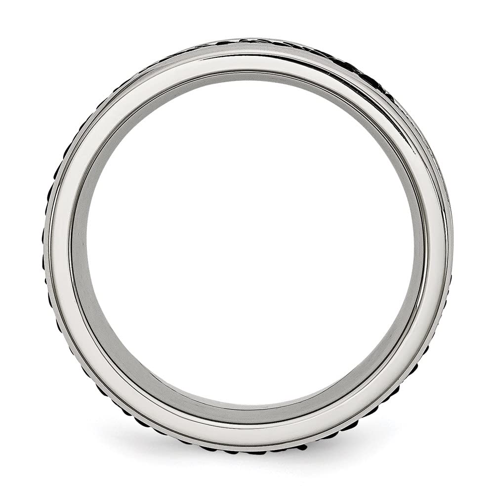 8mm Stainless Steel Stingray Textured Ring for Women - Hypoallergenic Durable Jewelry Gift for Her - Perfect for Everyday Wear, Date Nights & Special Occasions