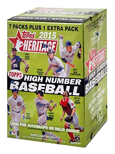 2015 Topps Heritage High Number Baseball Cards Blaster Box - 8 Packs per Box | Collectible Trading Cards for Baseball Fans & Sports Memorabilia Collectors - Perfect for Gifts, Investments, and Card Show Trading