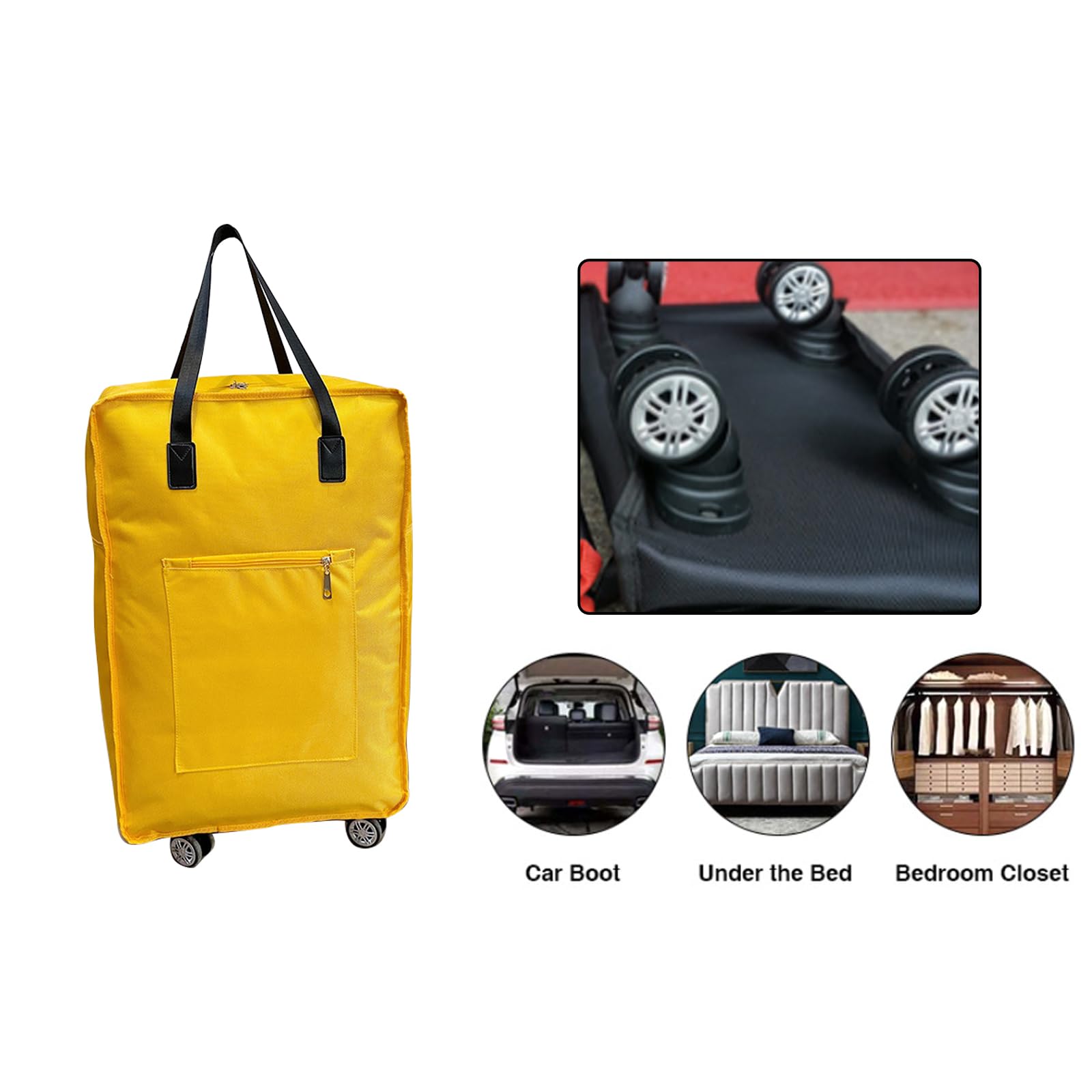 Foldable Wheeled Duffel Bag - Lightweight Carry-On Luggage for Travel & Gym