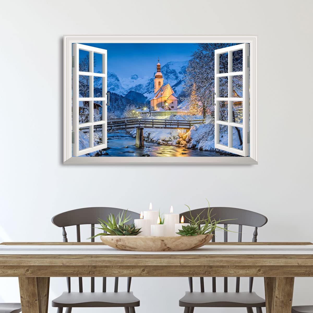 Snowy Radiant Mountain Pines Canvas Wall Art - 18