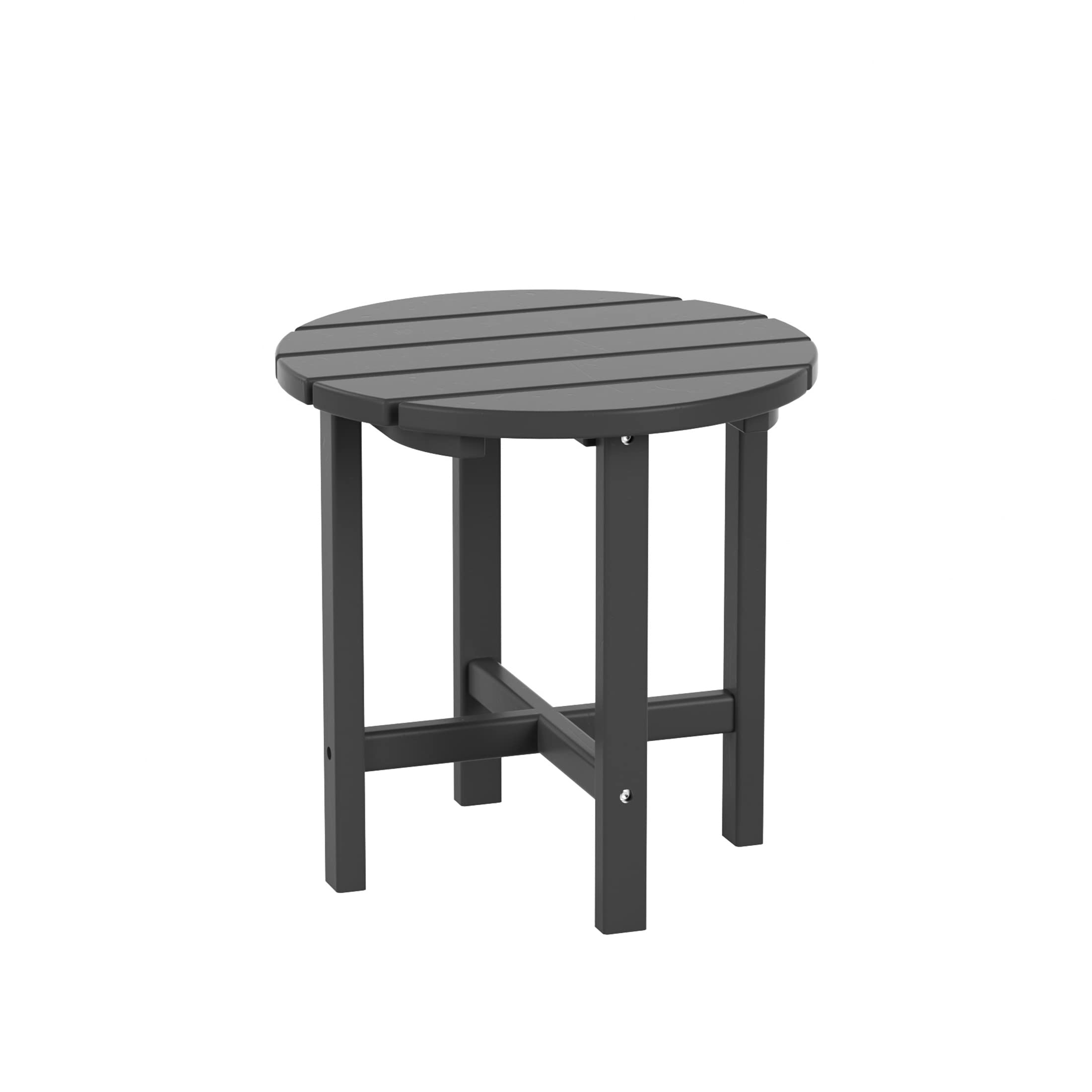 Outdoor Adirondack Chairs Set with Table - Gray Poly Lumber for Patio & Garden
