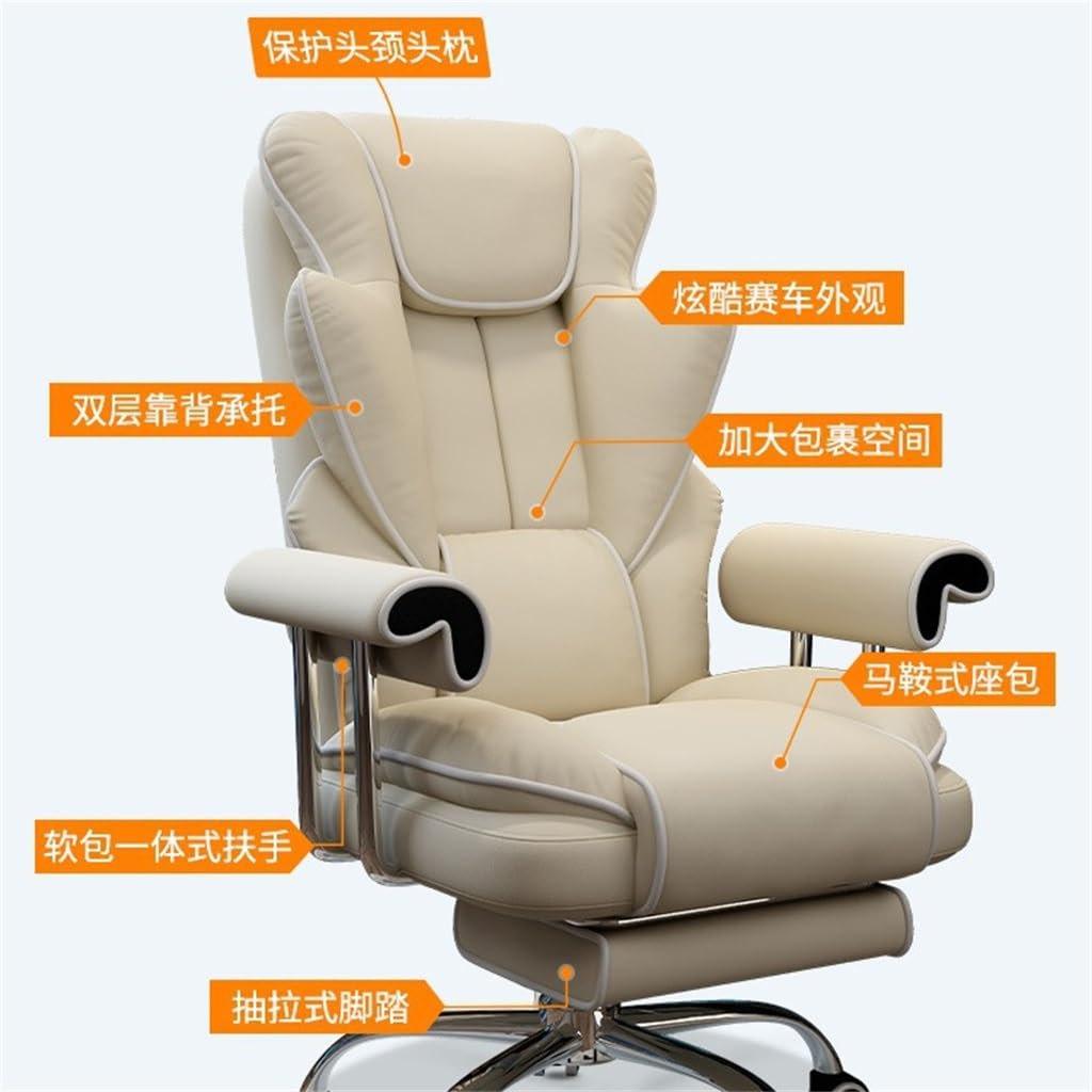 Ergonomic Gaming Chair with Adjustable Backrest - High Comfort Computer Chair for Esports, Office & Study - Reclining Sofa Chair for Home & Workspace