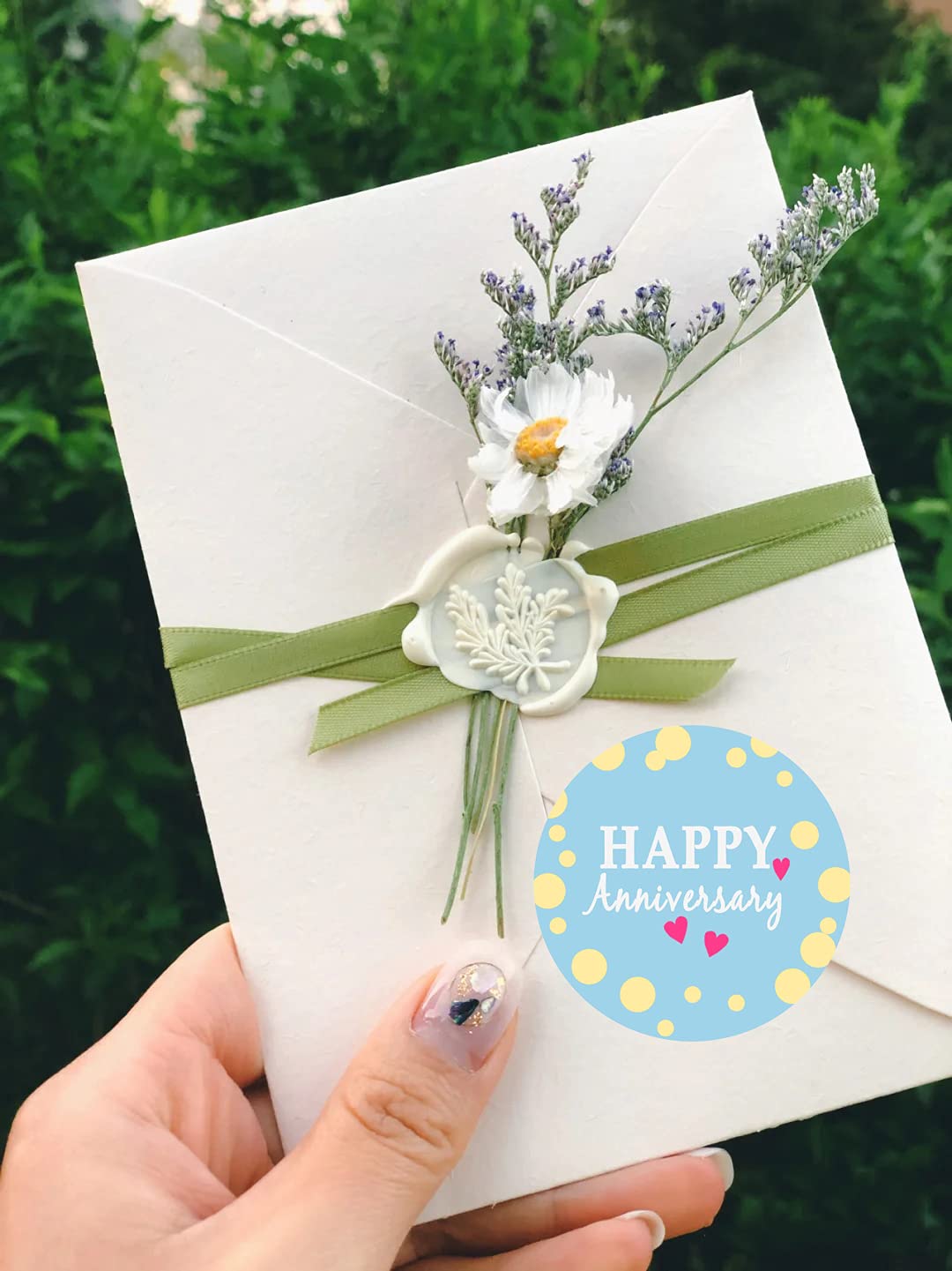 2 Inch Happy Anniversary Party Favor Stickers - Wedding Candy & Cookie Bag Labels - Elegant Party Decorations for Adults - Perfect for Anniversary Celebrations, Wedding Favors & Special Events