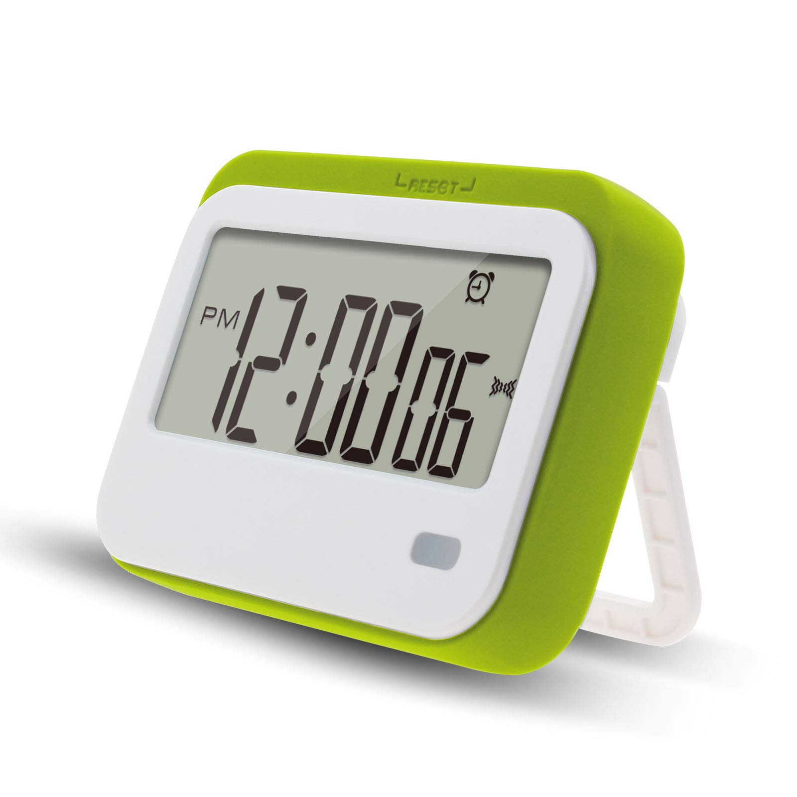 Digital Kitchen Timer with Alarm Clock & Stopwatch - Large Display, Loud Alarm, Magnetic Stand - Perfect for Cooking, Baking, Classroom, Meetings & Time Management (Green)