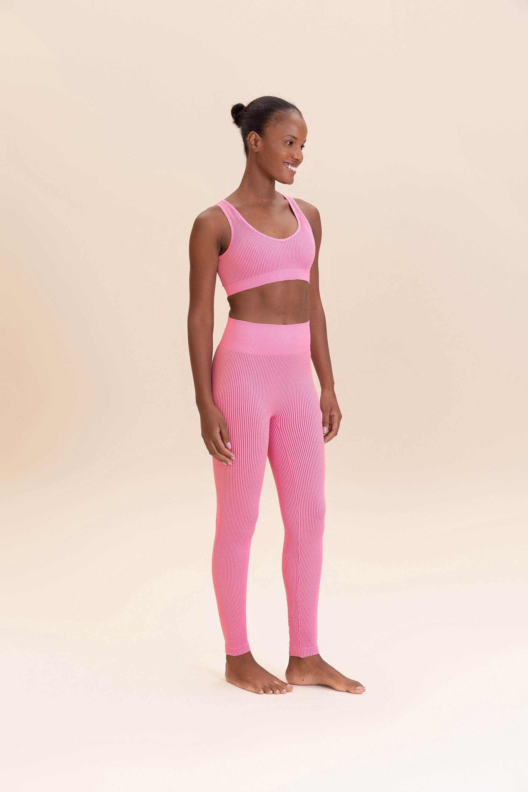 Rib Classic Seamless Leggings for Women - High Waist Yoga Pants with Comfortable Stretch - Perfect for Workout, Running, Gym & Lounge Wear