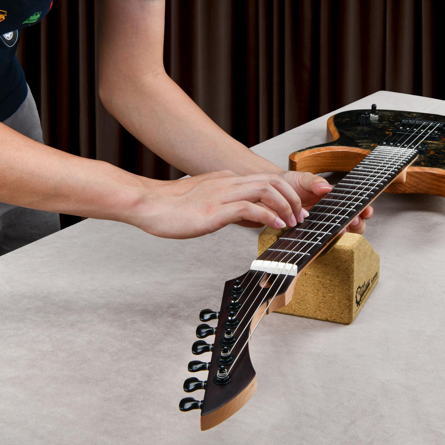 Donner Guitar Neck Rest Cradle - Ergonomic Guitar Bench Support Pillow for String Changing, Repair & Cleaning | Perfect for Guitar Workstations & Music Studios (Ideal for Luthiers & Guitar Maintenance)