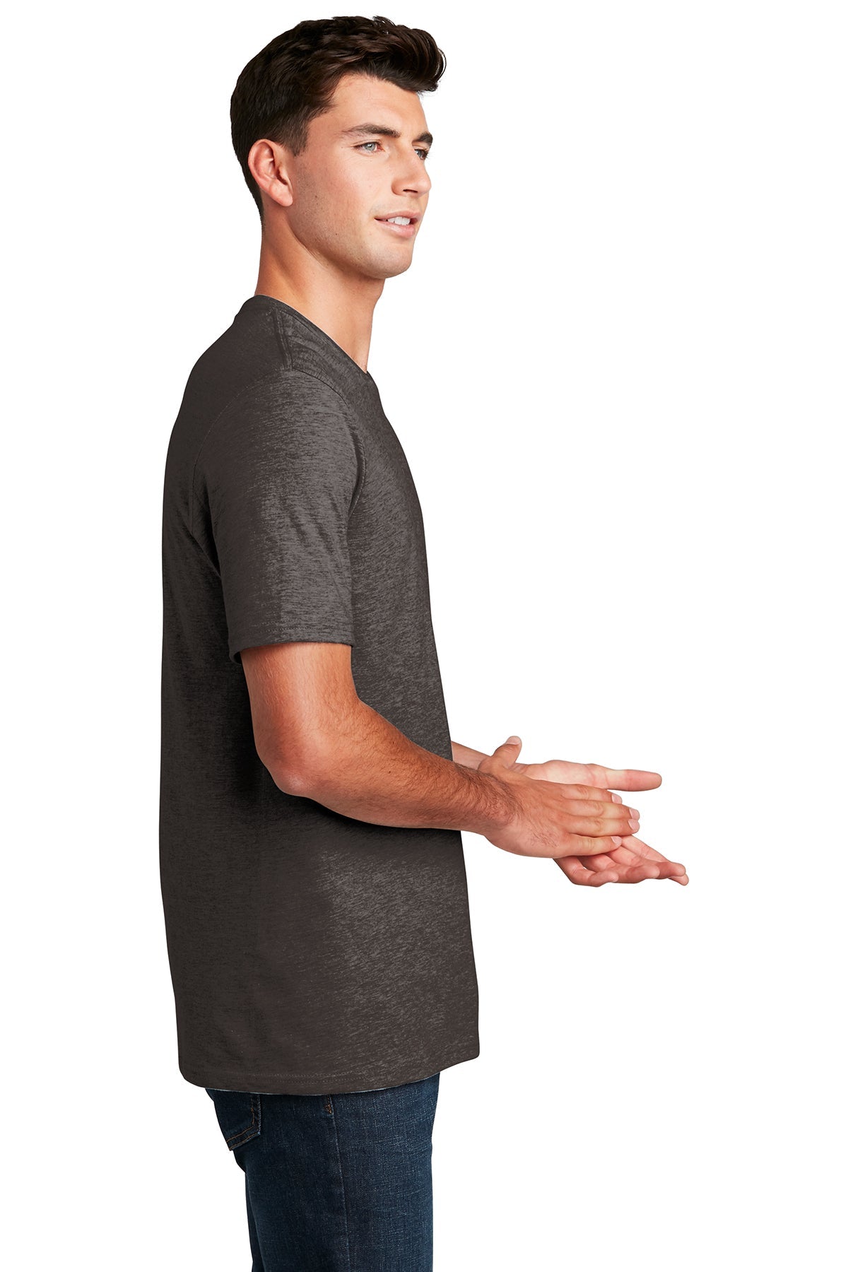 District Made Men's Perfect Blend T-Shirt - Heathered Brown - Soft & Comfortable Casual Tee for Everyday Wear, Gym, and Outings