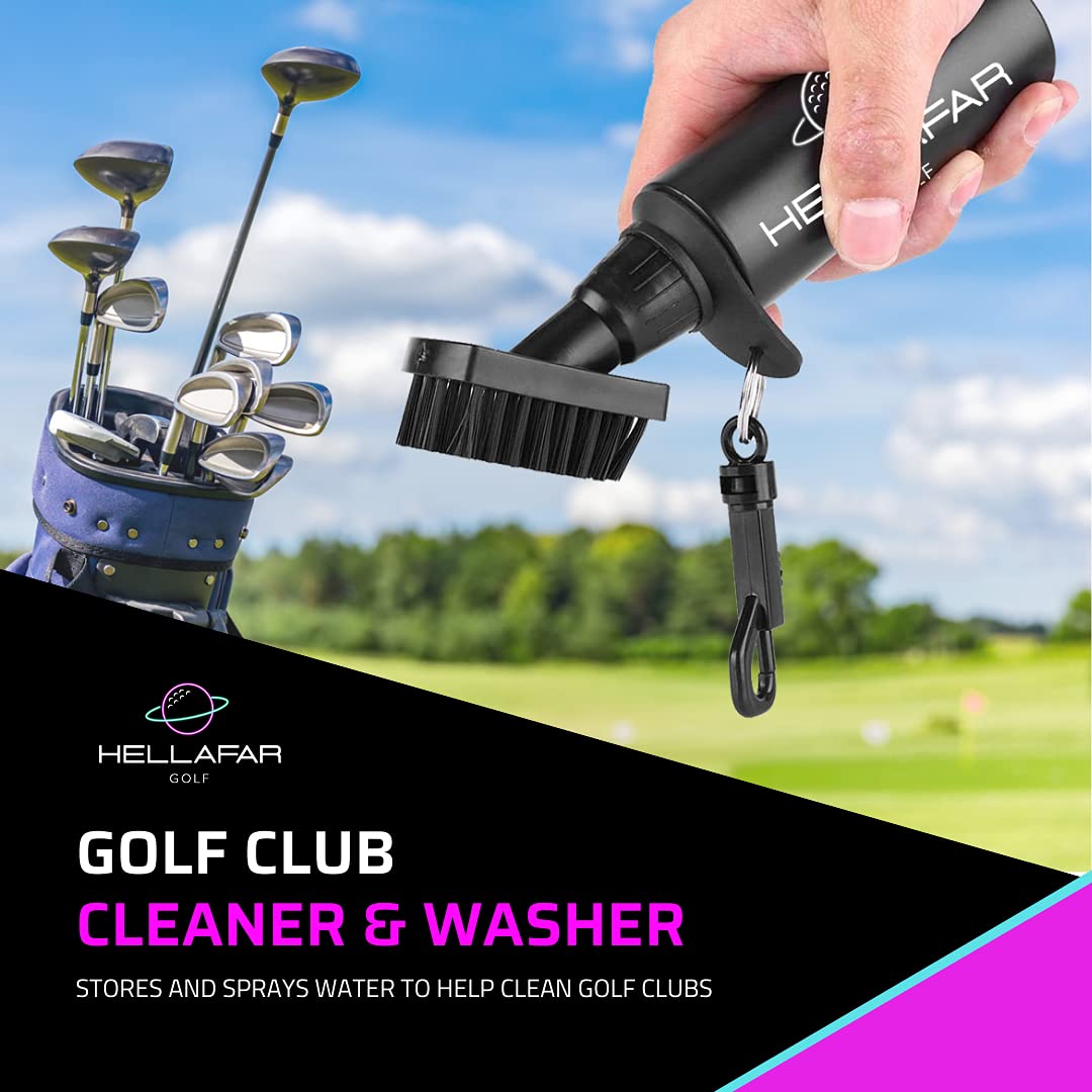 Premium Golf Club Cleaning Kit - Includes Water Brush, Bottle Cleaner Brush, Waffle Golf Towel & Groove Cleaner | Perfect for Golf Course, Driving Range & Home Practice