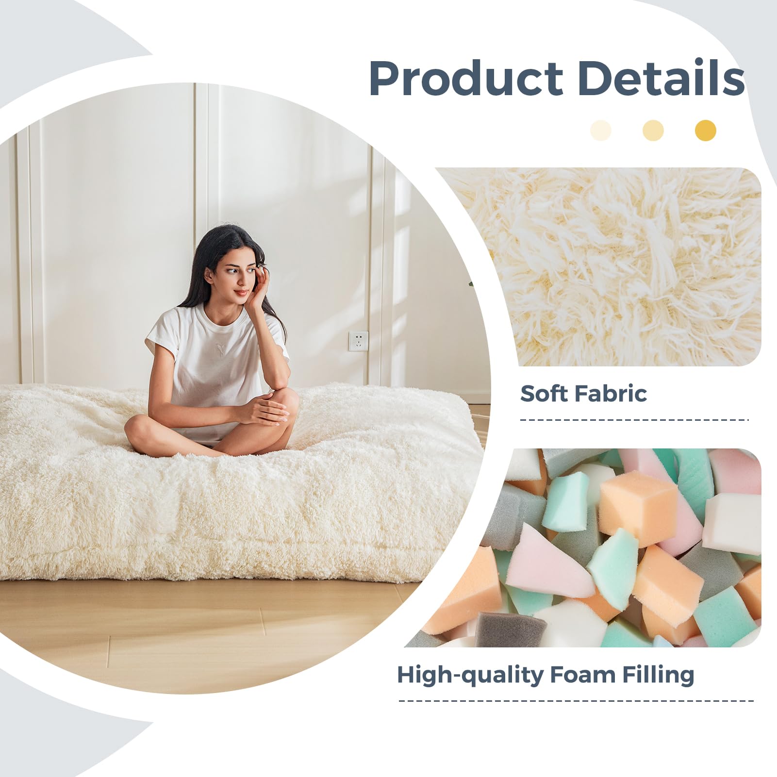 MAXYOYO 3-in-1 Bean Bag Chair - Giant Convertible Sofa Bed & Floor Mattress with Premium High-Density Foam Filling - Comfortable Lounge Chair for Adults - Perfect for Living Room, Bedroom & Game Room Relaxation