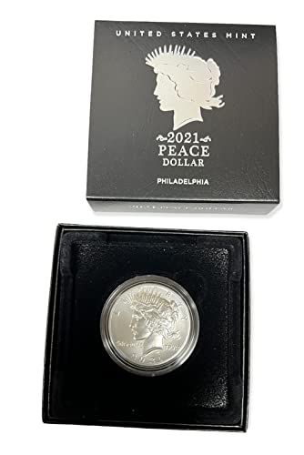 2021 P Peace Silver Dollar $1 US Mint Uncirculated Coin - Philadelphia Mint Mark in Original Government Packaging (OGP) with COA | Perfect for Coin Collectors, Investors & Gift Giving