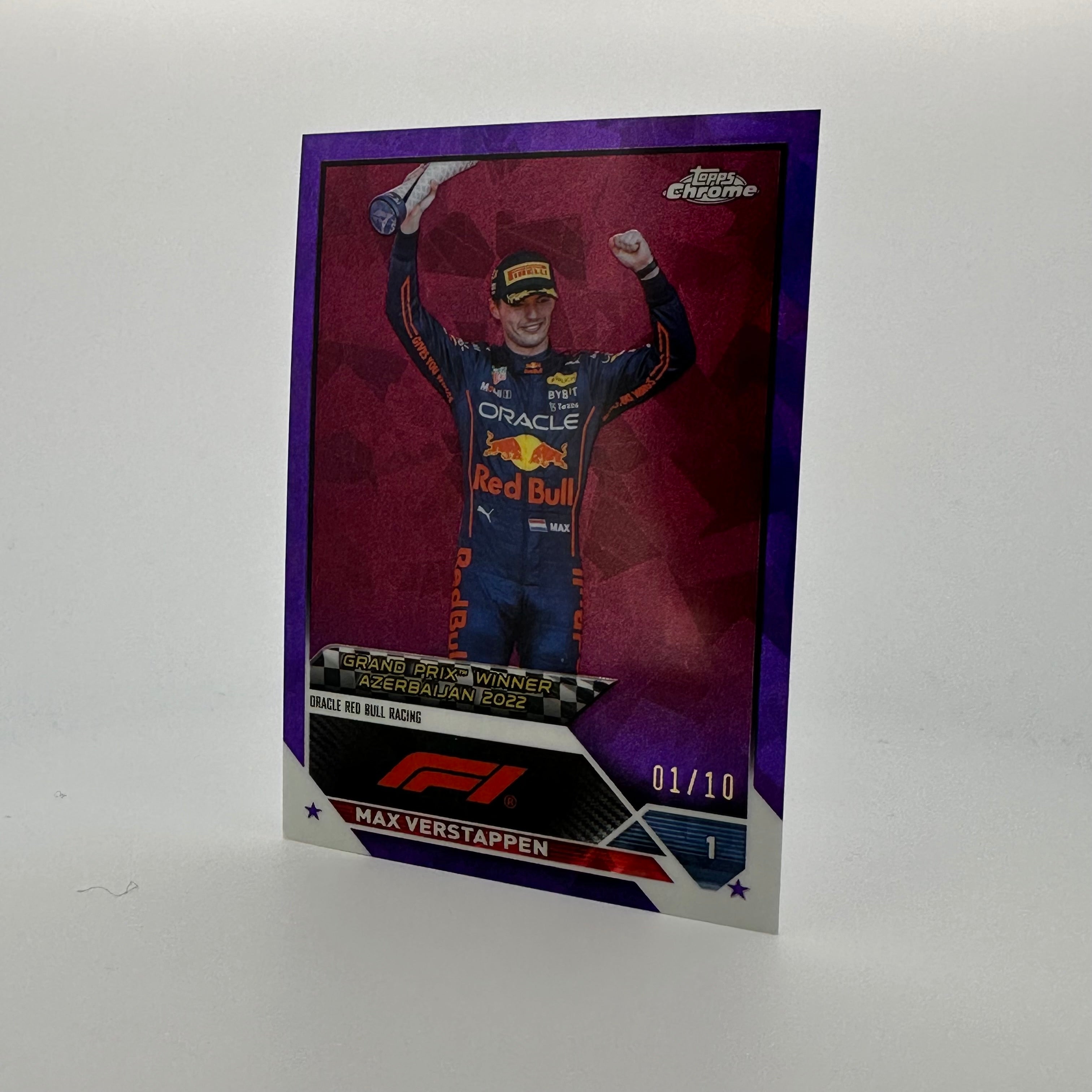 2023 Topps Chrome Sapphire F1 Purple Max Verstappen #151 1/10 Scale Racing Driver Card - Perfect for F1 Collectors, Racing Fans and Sports Memorabilia Enthusiasts